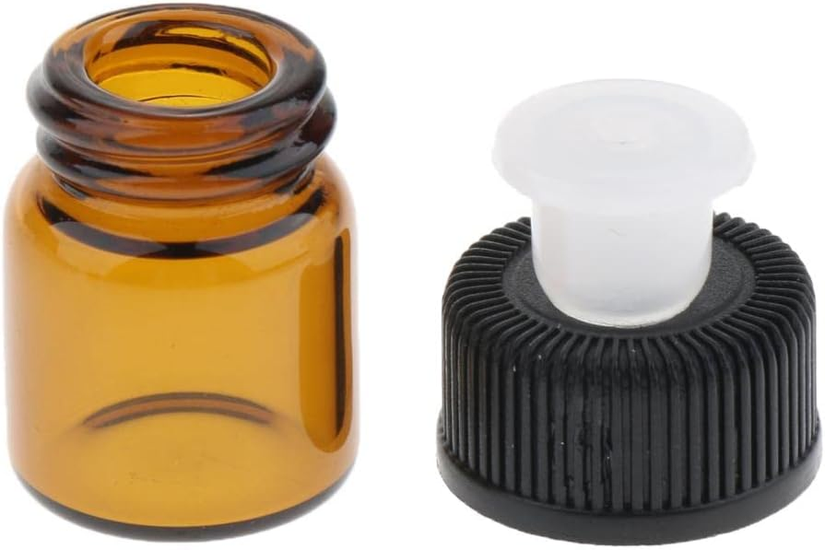 Harayaa 100 Pieces Empty Amber Vials for Essential Oil Perfumes Reagents - Brown, 3Ml image number 5
