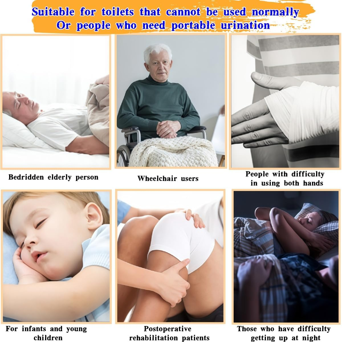 Men'S Portable Urinal with Lid,Ywbfove White 1200Ml Plastic Urine Bottle for Elderly Car Use Graduated Design No Spill Odorless Easy to Grip Lightweight Durable Nighttime Relief Urinals for Men Pee Bottle image number 1