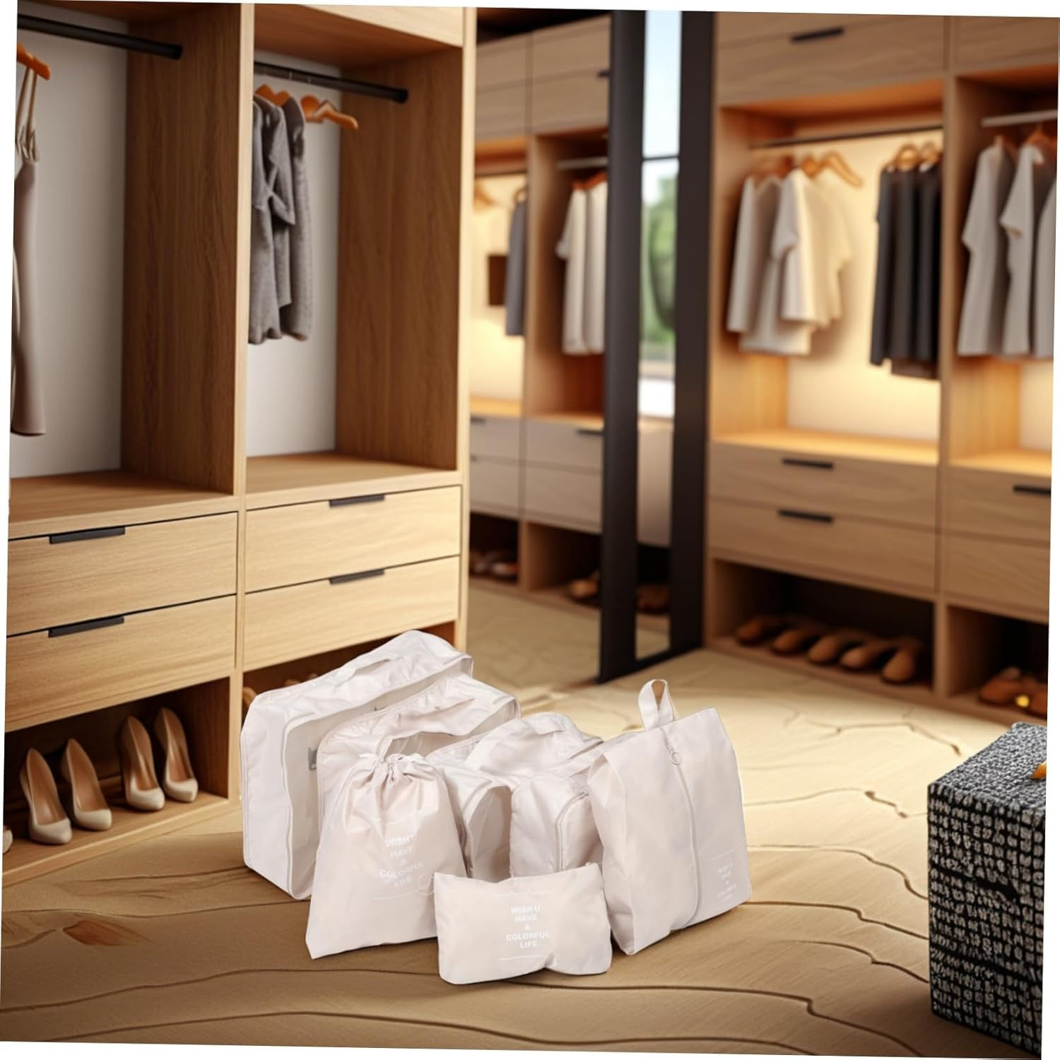 GAROZATION 7-Piece Packing Cubes Set Travel Clothes Organizer Suitcase Packing Cubes Toiletries Makeup Bag Suitcase Accessories Luggage Organizer Travel image number 1