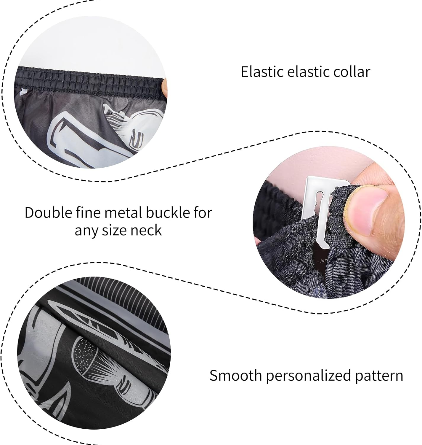 Professional 64X56 Inch Barber Cape for Men & Adults - Adjustable Waterproof Hair Cutting Cape for Salon, Hair Coloring Cape with Elastic Neck (Barber Supplies) image number 5