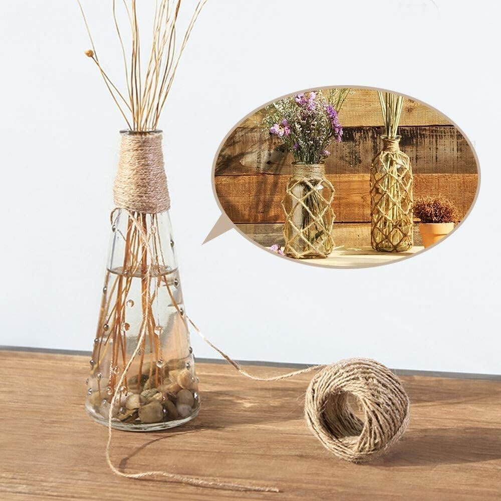 Leona Co Natural Jute Twine Gift Wrapping String DIY Rope Garden Twine Cord for Arts Crafts and Gardening Applications (1) image number 1