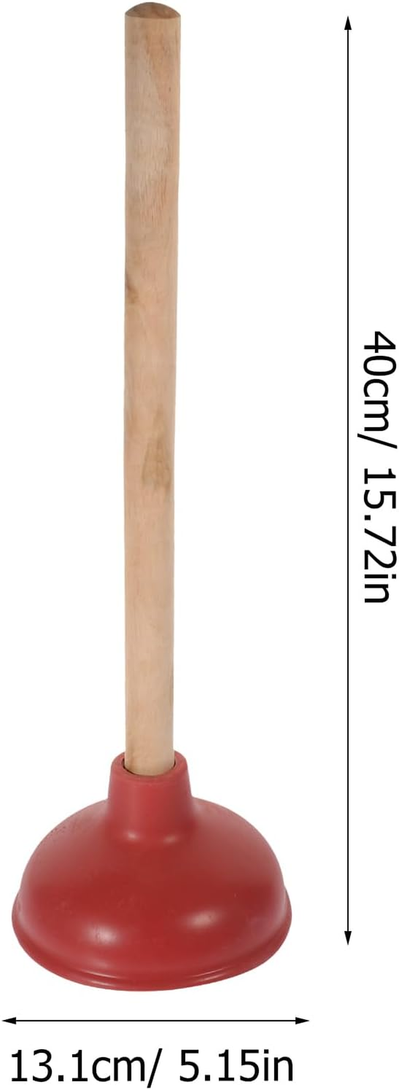 Gadpiparty Sink or Toilet Plunger Rubber Force Cup with Wooden Handle Heavy Duty Toilet Plunger for Toilet, Bathroom,Sink image number 1