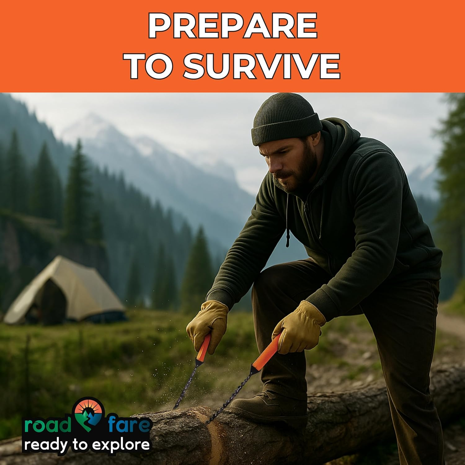 Pocket Chainsaw - 36 Inch Manual Hand Chain Saw - Pocket Saw with 48 Bidirectional Teeth - Camping Saw Survival Saw for Fast Easy Cutting - Wire Saw - Rope Saw - Cable Saw - Backpacking Gear Camp Saw image number 4