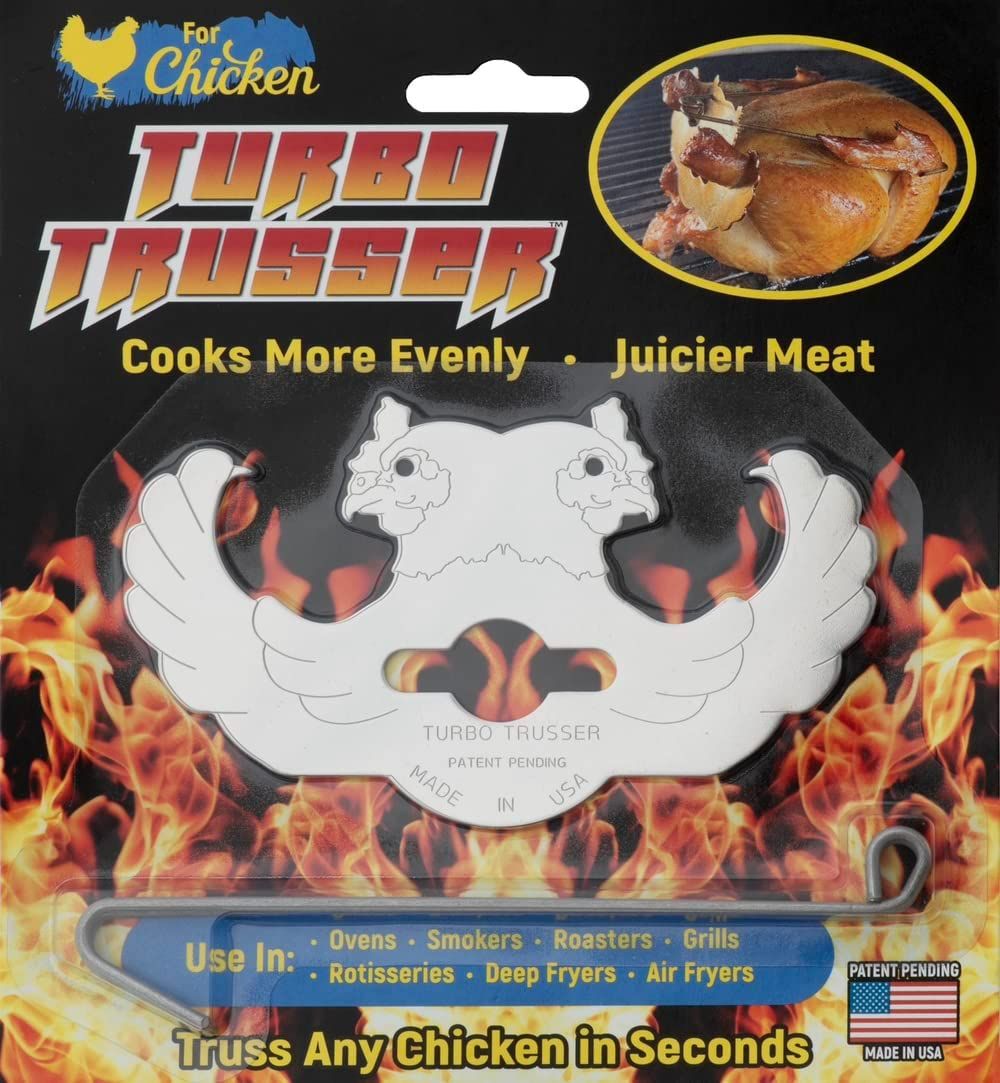 Turbo Trusser for Chicken I as Seen on Shark Tank I Cooks Evenly & Makes Meat Juicier I Easy-To-Use & Dishwasher Safe I for Ovens, Smokers, Roasters, Grills, Rotisseries, Air Fryers & Deep Fryers image number 1