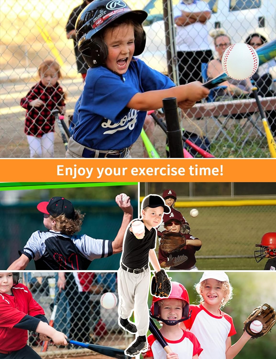 6 PCS Soft Foam Baseballs, 6Cm Mini Baseballs for Teenager, Sports Squeeze Balls for Practice Training, Professional Outdoor Foam Baseballs, Portable Indoor Training Stress Balls for Beginners