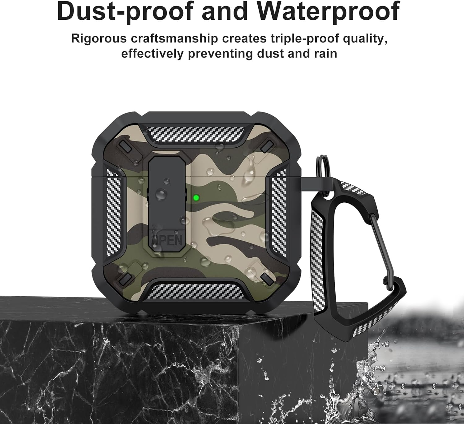 Leonids for Airpods 4 Case with Secure Lock Lid & Cleaner Kit, Hard Full Body Protective Case Cover for Airpods 4Th Gen (Camouflage Green) - Camouflage Green image number 6