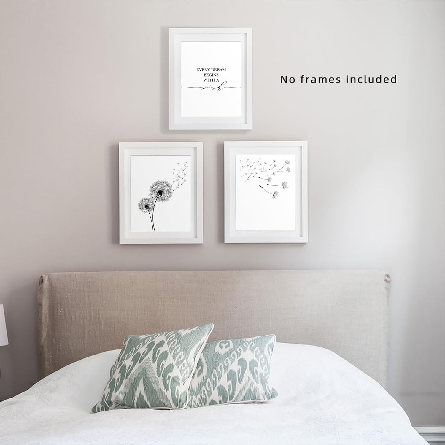 Dandelion Plant Decor Posters for Bedroom, 8X10 Canvas Prints Unframed Set of 3, Black and White Wall Art for Living Room Poster image number 4