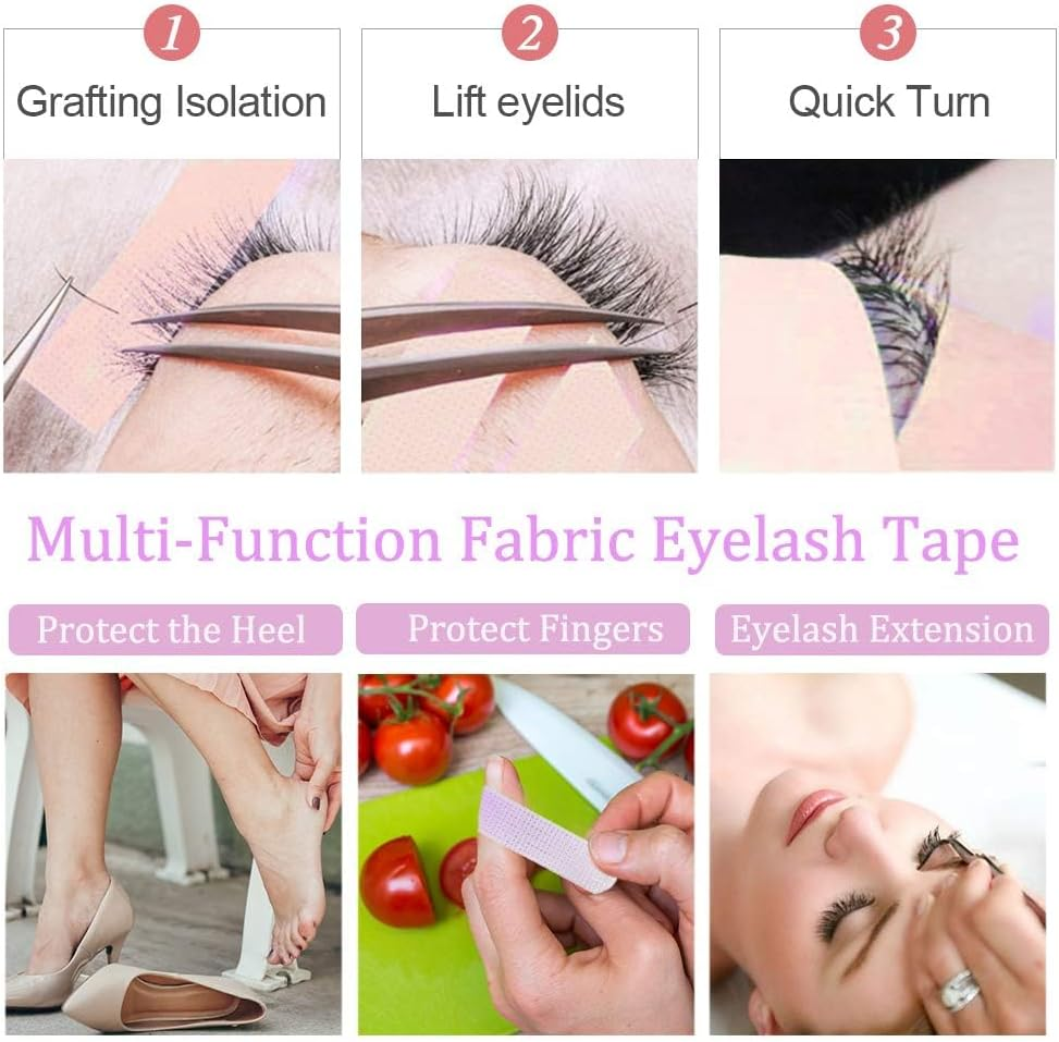 6 Rolls Lash Extension under Eye Tape Kalolary Breathable Fabric Eyelash Tape Micropore Adhesive Tape for Eyelashes Extension Supply Individual Eye Lashes Tools (Purple) image number 1