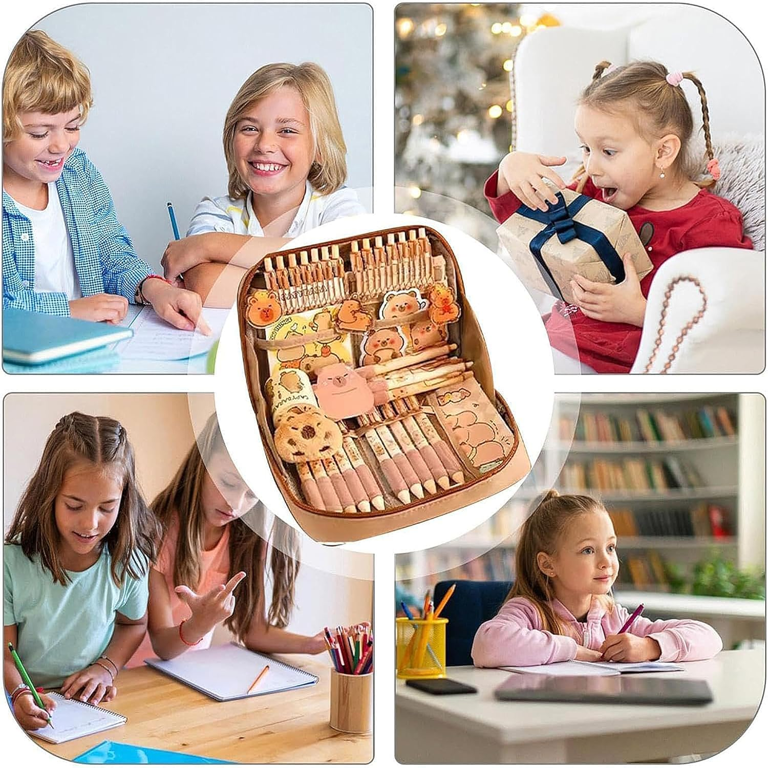 TSWCBYYLB Cute Large Capybara Pencil Case Pouch Stationery Gifts Set for School Supplies