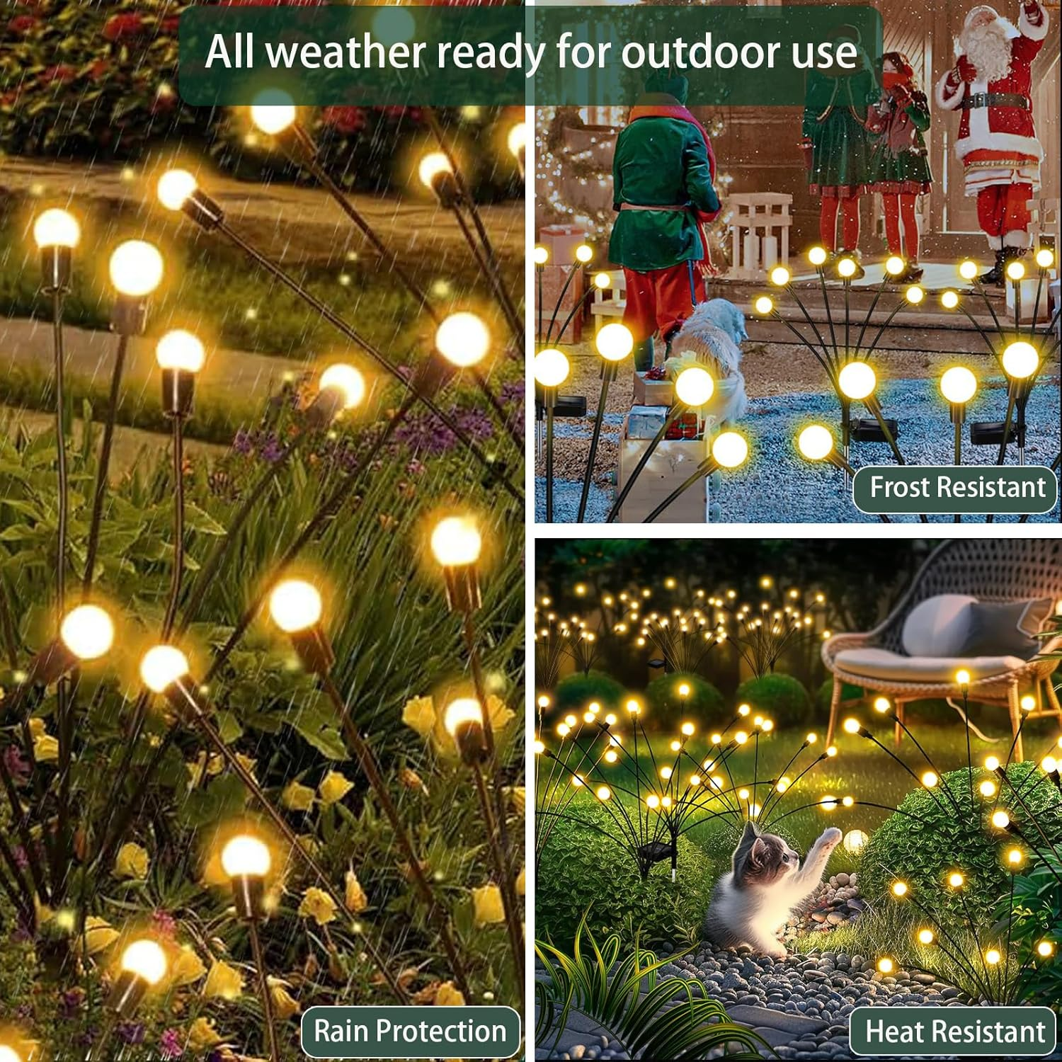 Solar Garden Lights, 2 Pack 20 LED Firefly Lights Solar Outdoor, Solar Lights Outdoor Waterproof for Christmas Landscape Decorations Yard Pathway Swaying Light (2 Packs) image number 5
