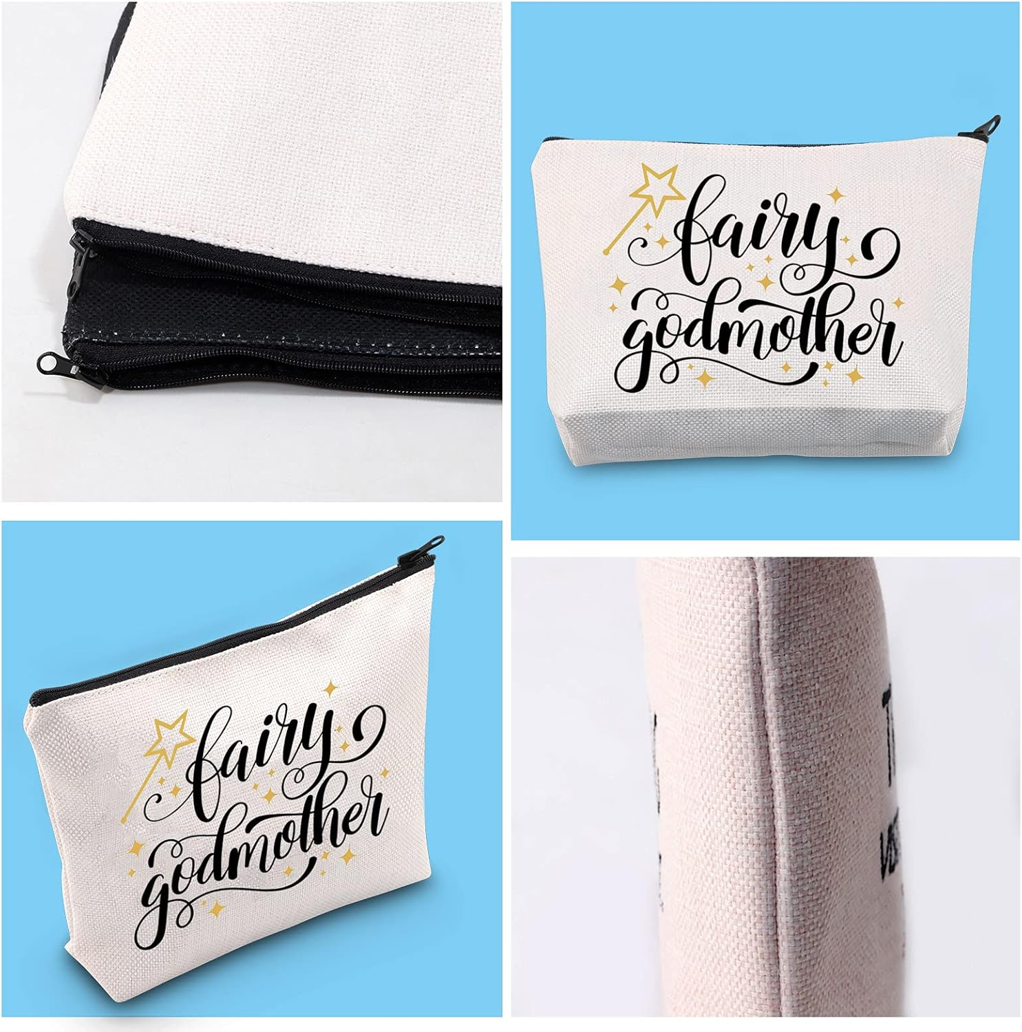 Fairy Makeup Bag Godmother Thank You Gift Godmother Proposal Cosmetic Bag Baptism Gift First Communion Gift - Fairy Makeup image number 2