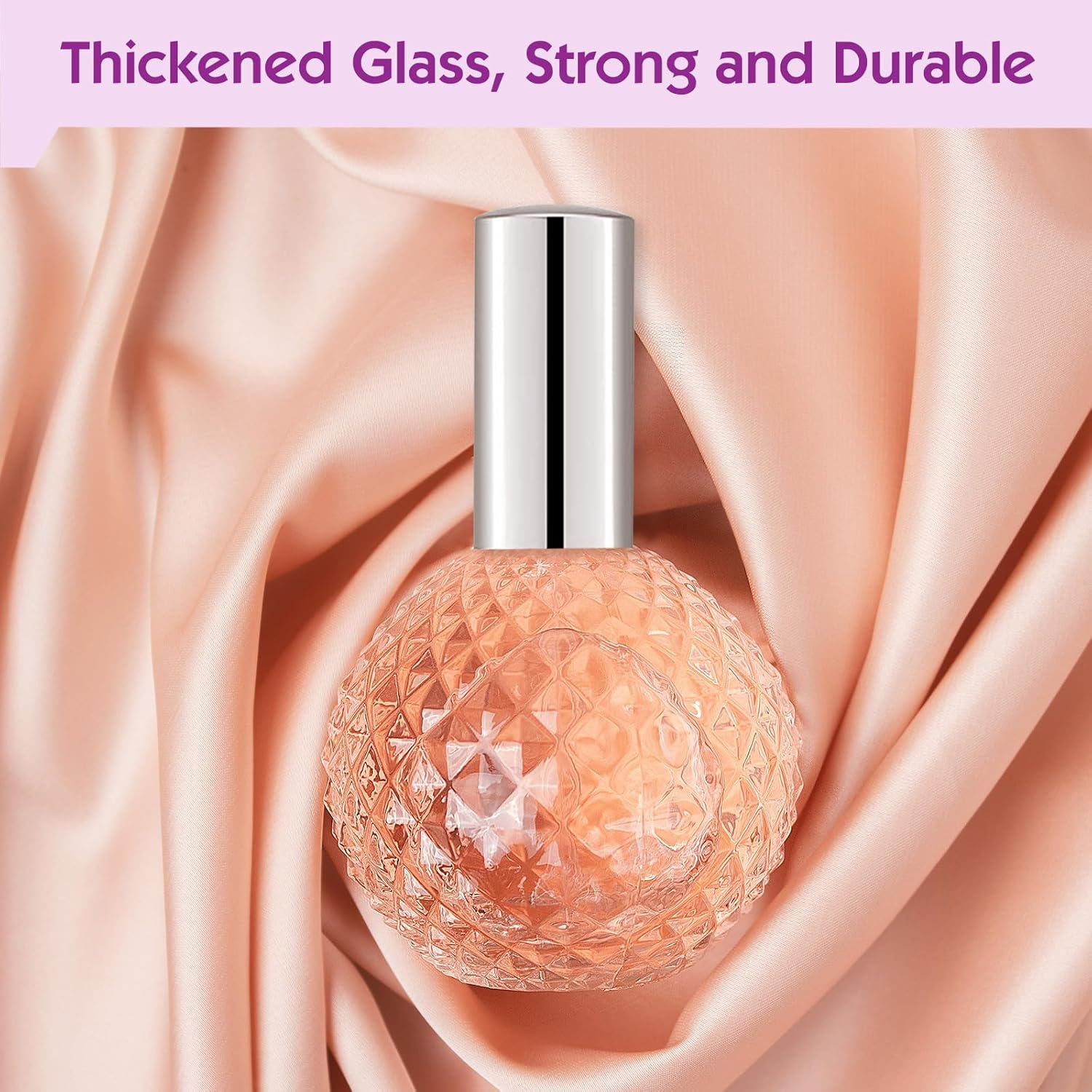 Bohoray Pack of 2 Perfume Atomisers, Refillable, 100 Ml, Bump Mapping Perfume Bottle, Empty, Transparent Perfume Bottle with Packaging Tools, Perfume Bottles Refillable for Women or Girls image number 5