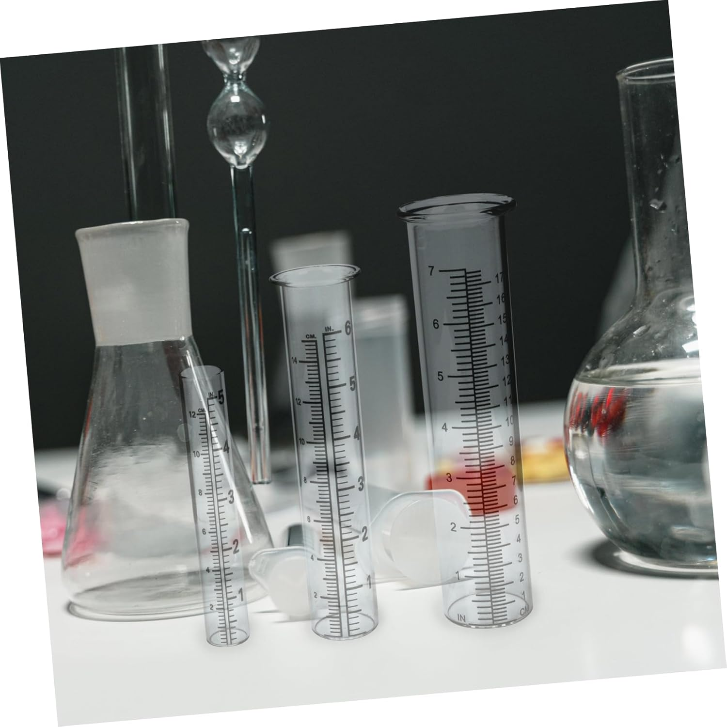 3Pcs Rain Gauge Test Tube Glass Rain Measuring Container for Outdoor Use Precise Outdoor image number 6