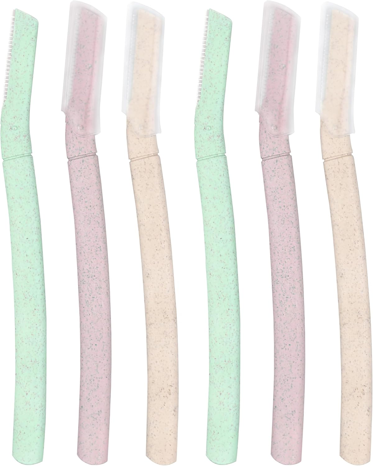 Dedge Eyebrow Razor-Dermaplaning Tool-Eyebrow Trimmer and Face Shaver-Facial Hair Removal-Facial Razors for Women and Men-Eyebrow Shaper with Protective Cover, Multicolor, 6 Count image number 1