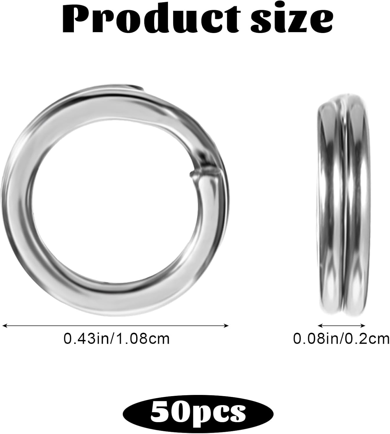 50 Pcs Mini Key Rings 10Mm Stainless Steel Split Rings Jewelry Making Open Jump Rings Pet Collar Connector Small Thin Keychain Attachment for Car Keys Craft DIY Pendant Charm Bracelet Strap Repair