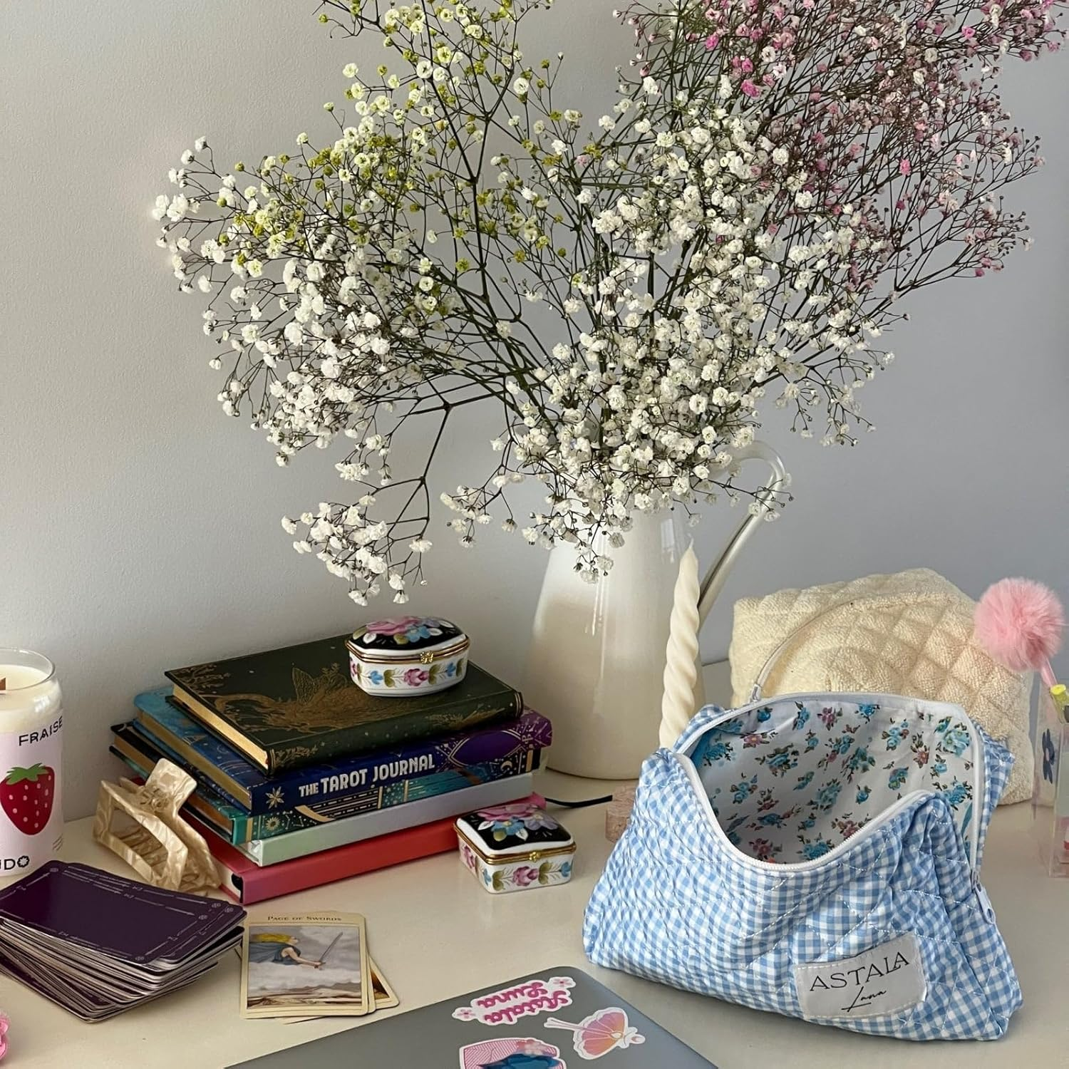 Astala Luna Cosmetic Travel Case - Blue, White image number 5