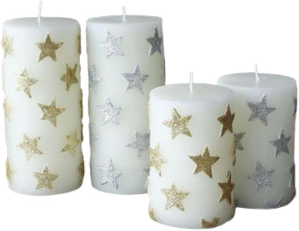 Shisei 106890 Candle, Sprinkle, Star, Small, Interior Light, Gold, Diameter 2.8 X Height 4.1 Inches (7 X 10.5 Cm) image number 1