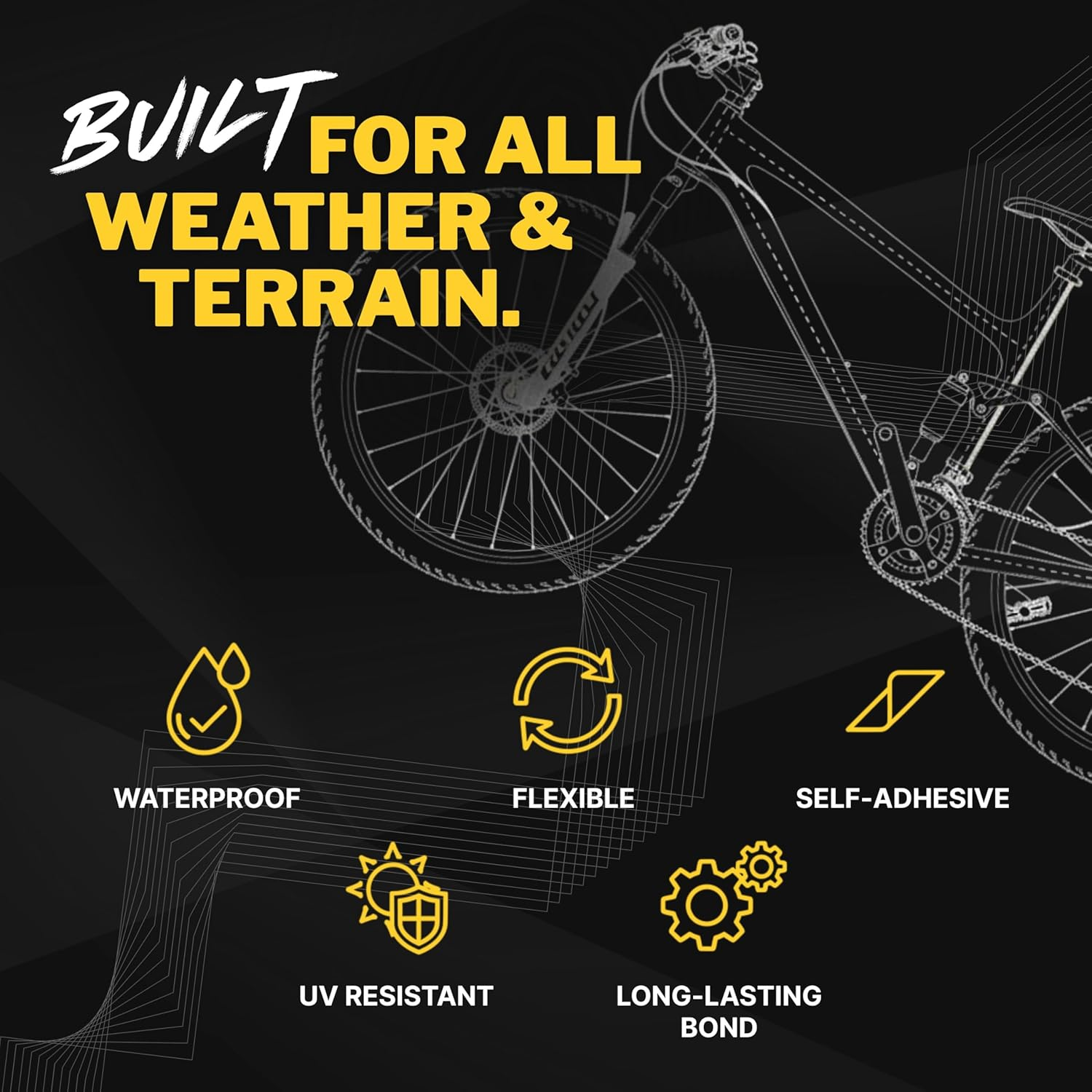 75Mm X 1M, 2M, 3M Helicopter Tape or Bike Protection Tape - Bike Accessories to Protect Your MTB, Ebike, Road Bike from Scratches, Stone and Gravel Damage - Self Adhesive Paint Protection Film image number 5