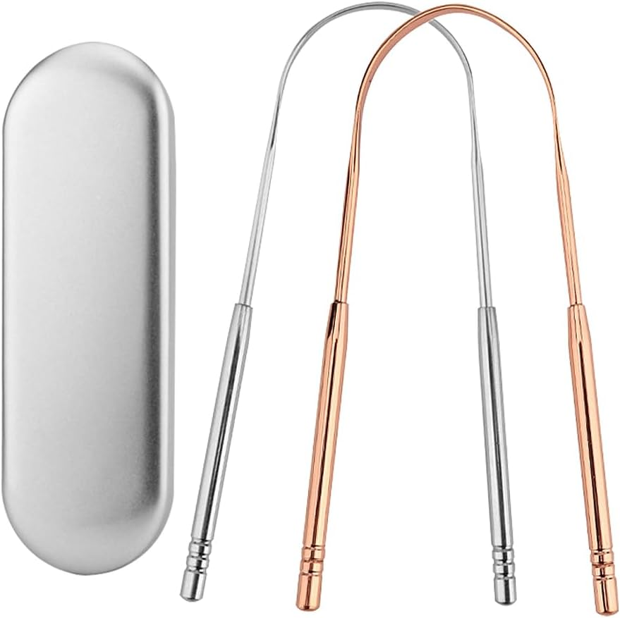 Geli 2 Pack Tongue Scraper for Adults and Child,Reduce Bad Breath, Tongue Scrubber, Easy to Use, Tongue Cleaner for Oral Care & Hygiene image number 2