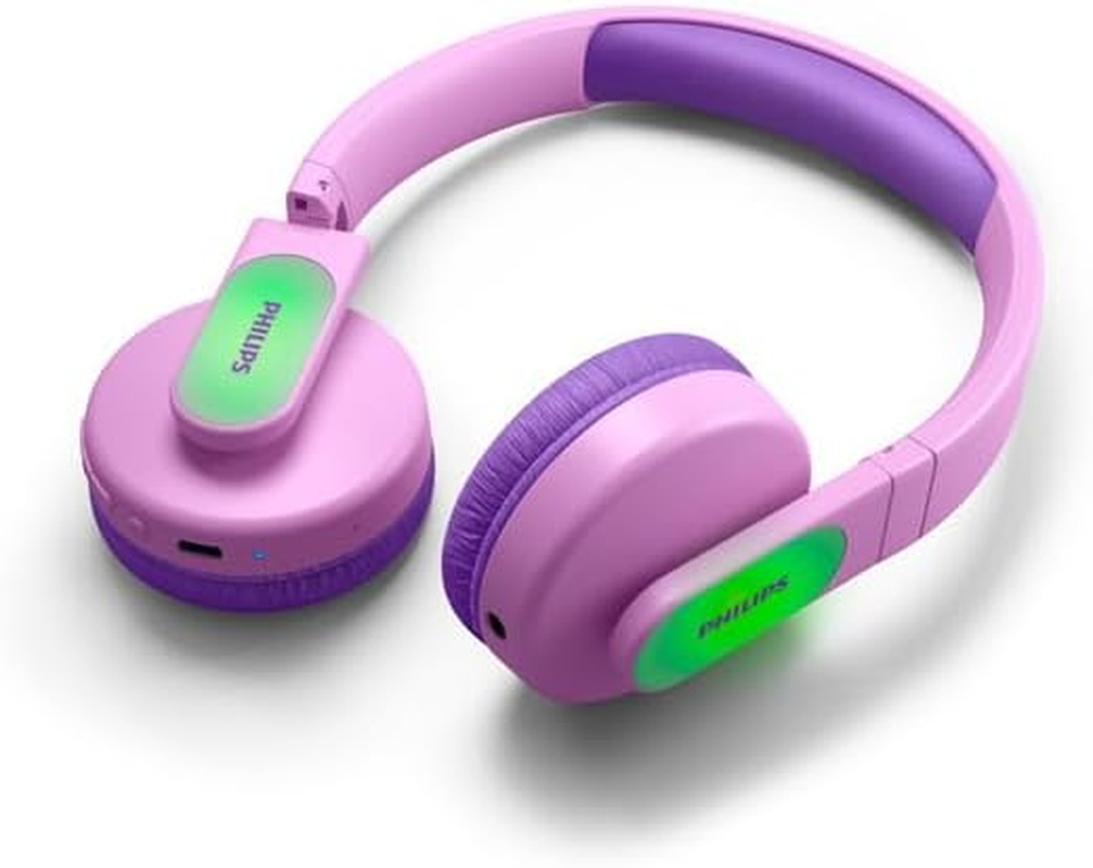 Philips TAK4206PK/00 over Ear Bluetooth Children'S Headphones Wireless Coloured LED Lights Philips App with Child Lock and 85 Db Volume Limiter with Soft Ear Pads (Pink) image number 2