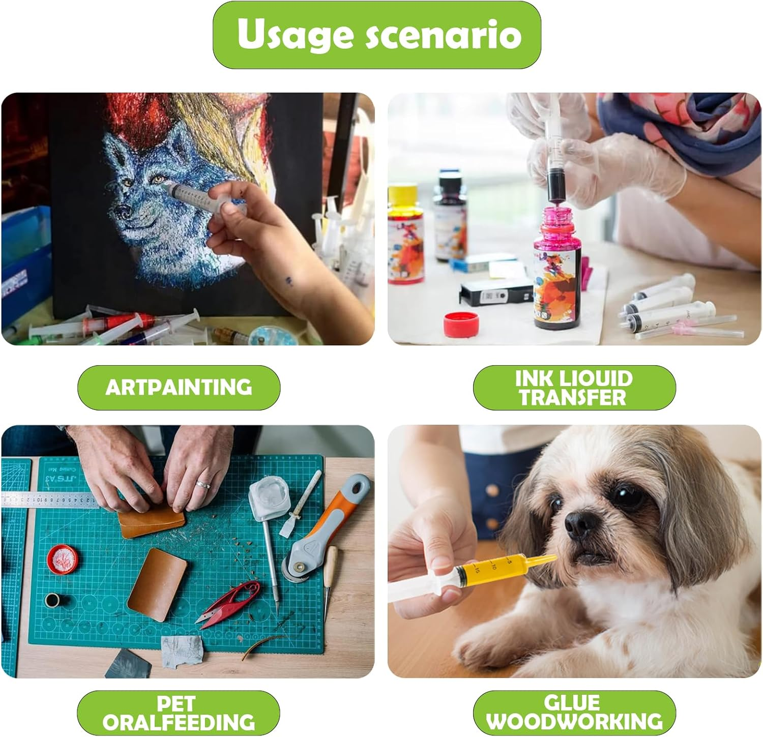 30 Pack 20Ml/Cc Plastic Syringe Liquid Measuring Syringe Tools Individually Sealed with Measurement for Scientific Labs, Measuring Liquids, Feeding Pets, Medical Student, Oil or Glue Applicator (20ML) image number 6