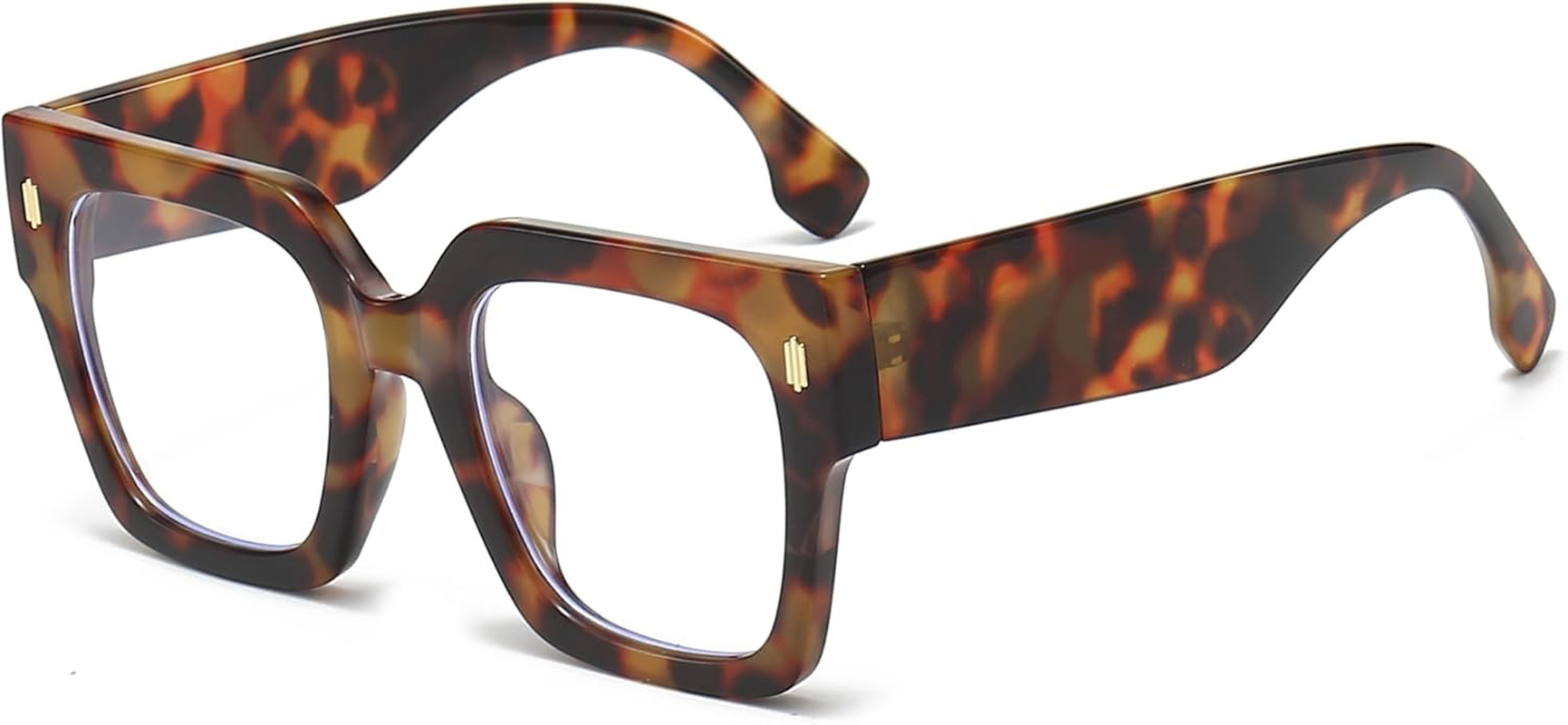 Fashion Oversized Blue Light Blocking Glasses for Women Men Trendy Big Square Frame Computer Eyeglasses image number 4