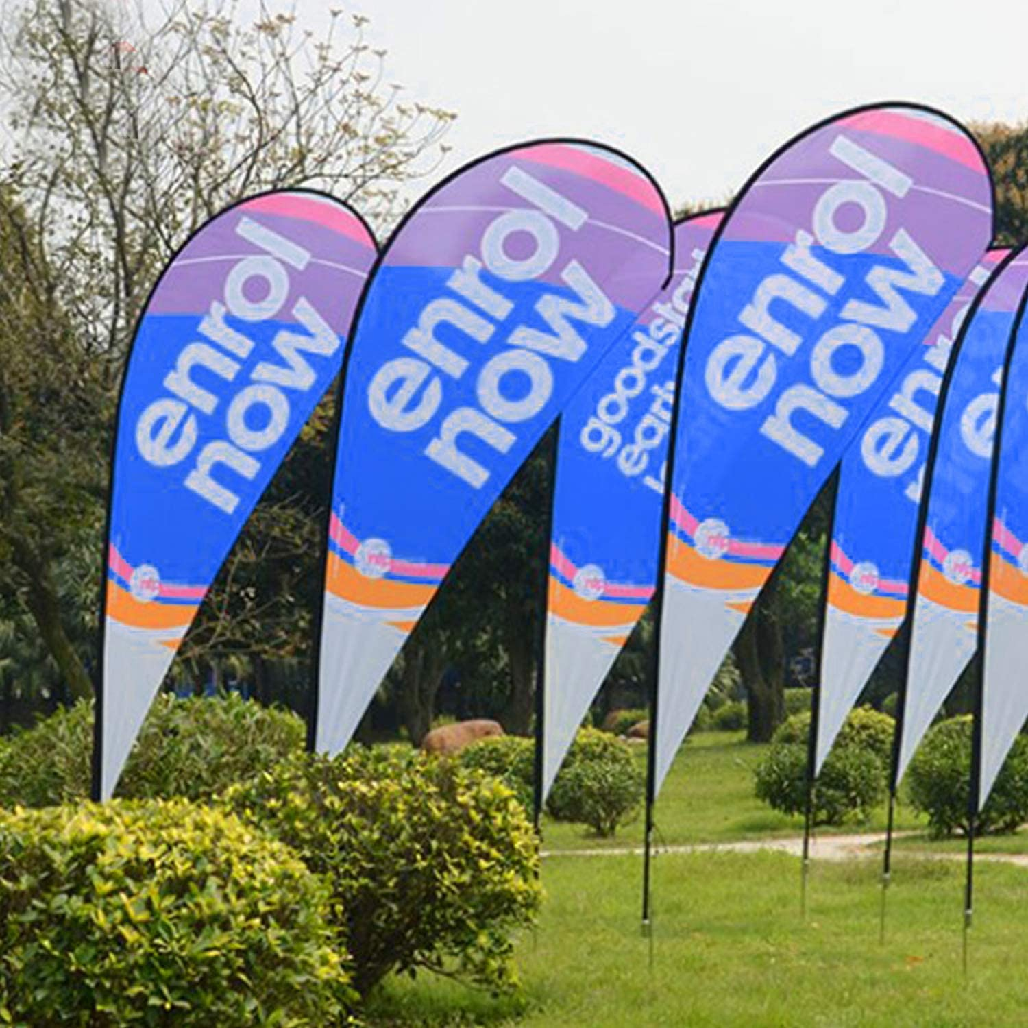 Anley 19.5-Inch Ground Stake - Stainless Steel Spike with Sleeve Bearing - Fits Flutter Banner Flag Poles with a 0.65" Inner Diameter - Feather Flagpole and Flag Not Included, Stake Only image number 1