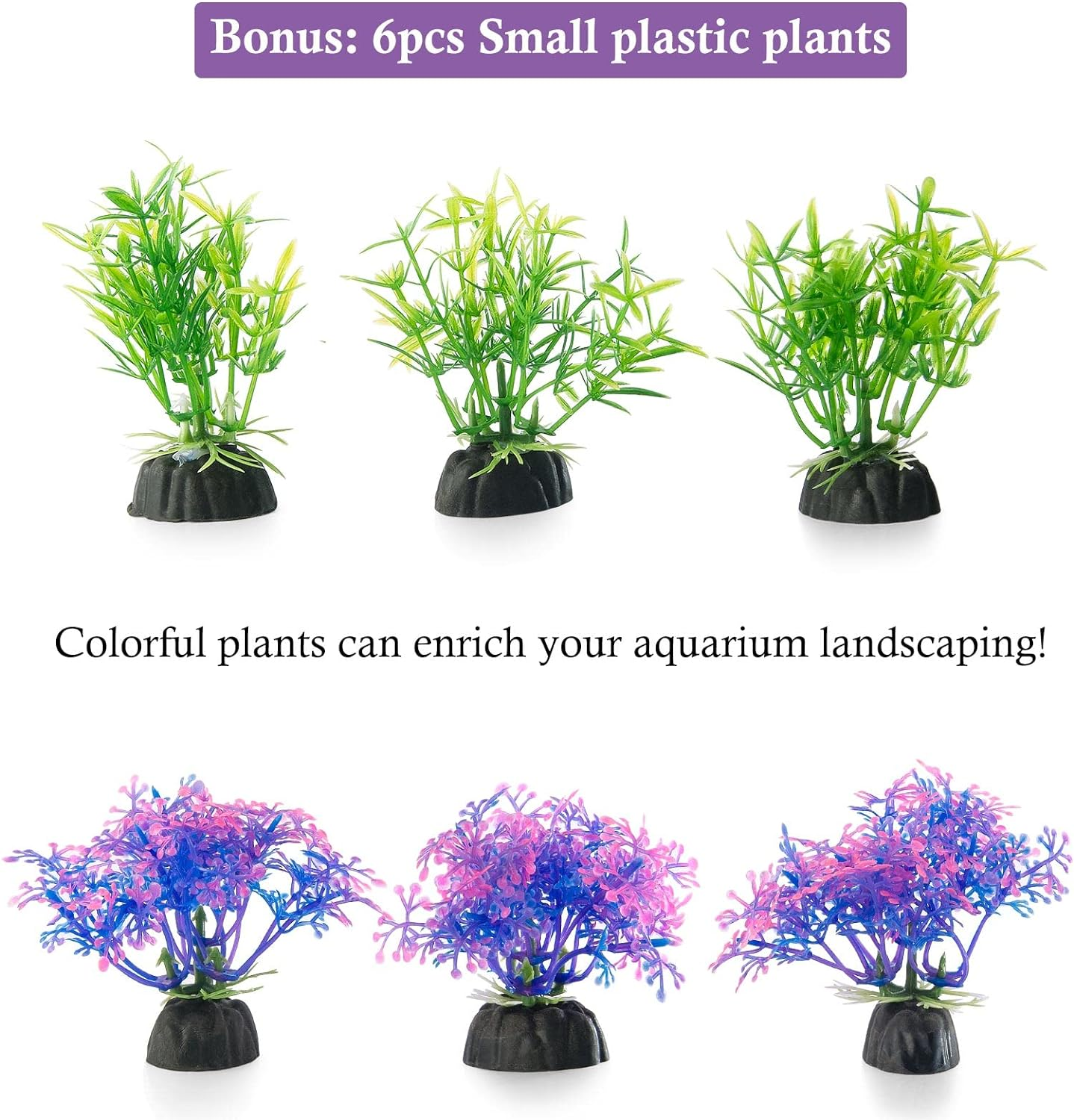 FEDOUR Aquarium Decoration Plants, Artificial Aquarium Decor, Pets Plastic Plants for Fish Tank Decorations (Blue Tree)
