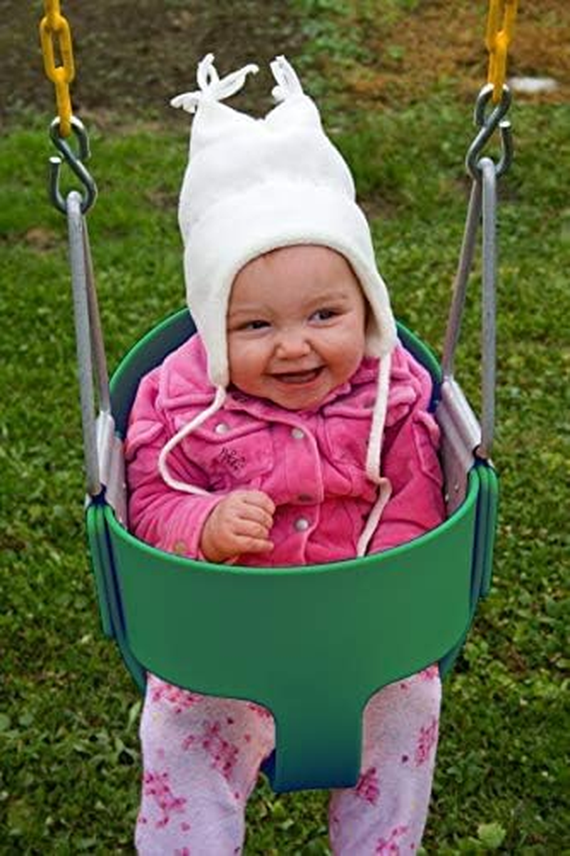 Eastern Jungle Gym Heavy-Duty High Back Full Bucket Toddler Swing Seat | Coated Swing Chains Fully Assembled | Green Swing Set Accessory image number 2