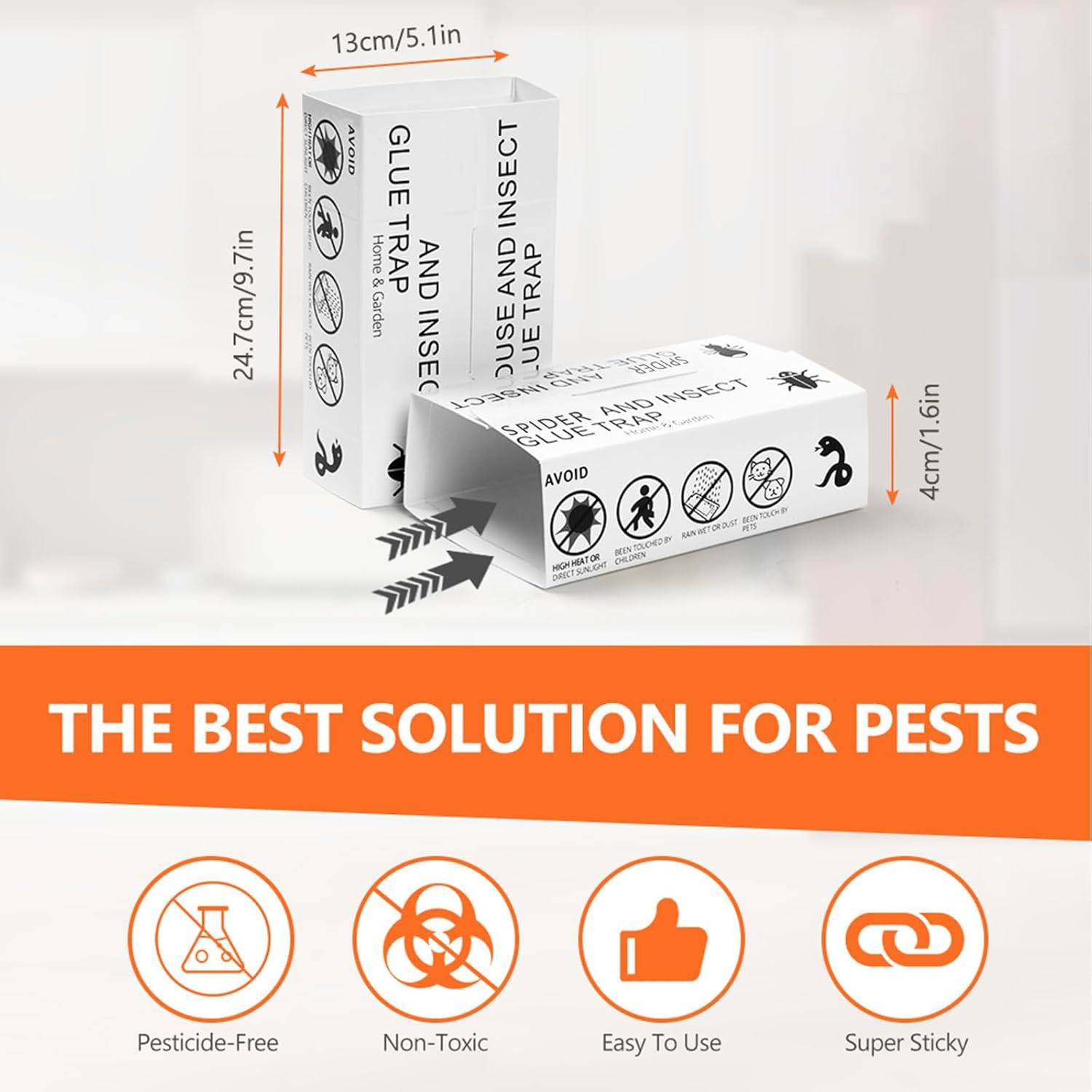 10 Pcs Glue Traps &ndash; Extra Strength Glue Boards for Indoor/Outdoor Use | Non-Toxic Bed Bug Trap&Spider Traps image number 1