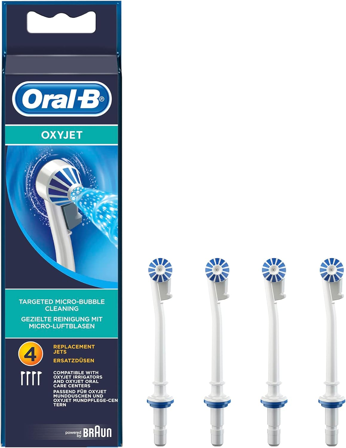 Oral-B Oxyjet Replacement Heads, 4 Pack image number 1