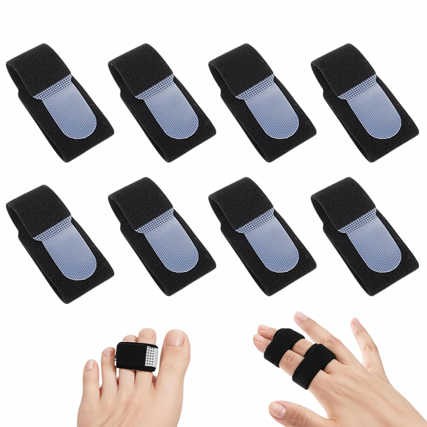 8 PCS Finger Splints Set with Adjustable Straps for Broken Toes, Sprained Fingers & Arthritis Pain Relief, Support & Protection for All Fingers image number 1