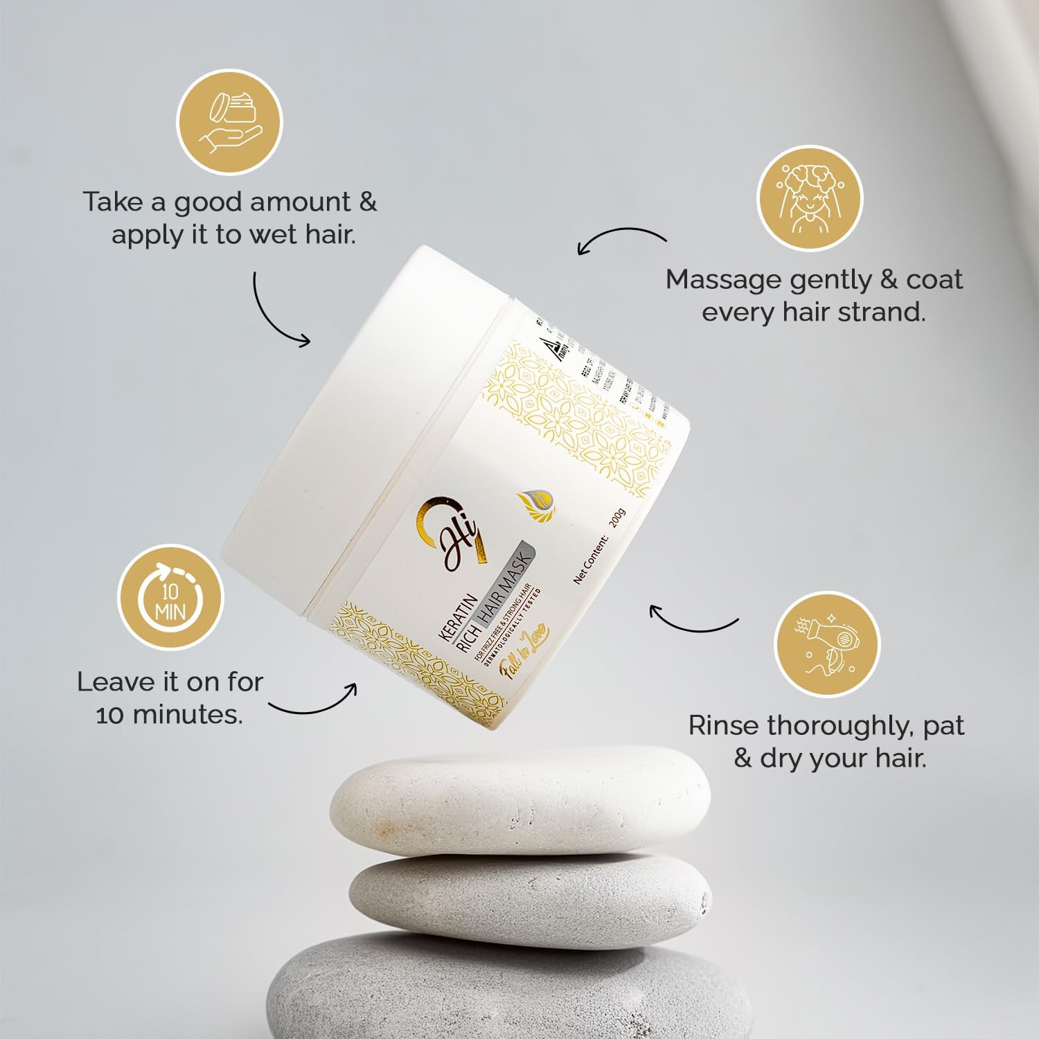 Hi9 - Keratin Rich Hair Mask for Frizz-Free and Strong Hair | Protein Mask for Intense Damaged and Dry Hair Repair | Deep Nourishing Hair Treatment | Blend of Biotin, Ceramides and Keratin | 200 GM Hair Mask for Hair Growth All Hair Types image number 4