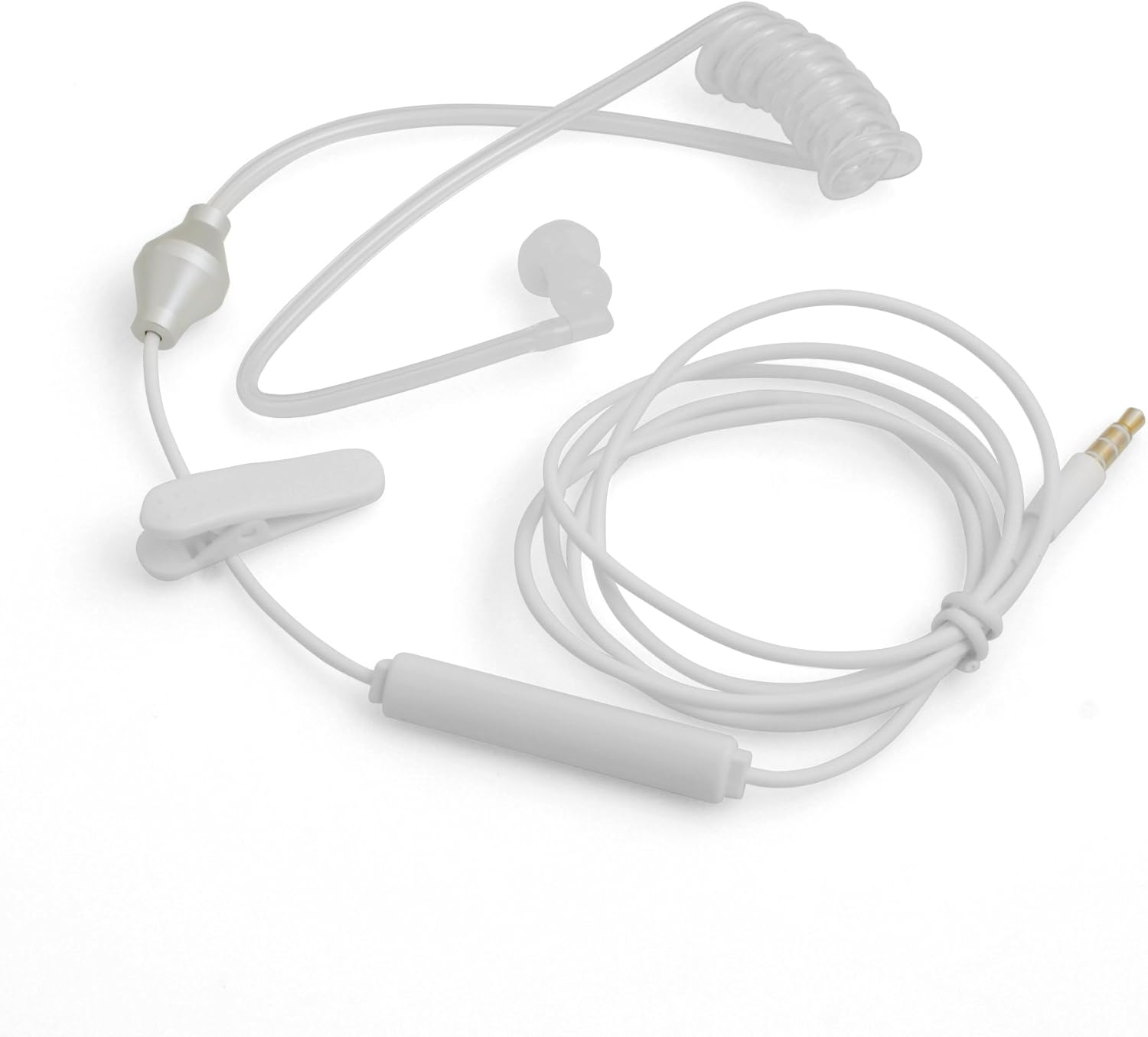 System-S 53234608 Anti-Radiation Headset with Sound Tube Smartphone Mobile Phone Tablet PC White