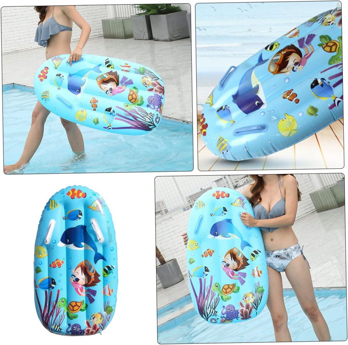 Inflatable Floating Bed Boy Girl'S Swimming Toy Kickboard Surfboard Water Float Pad for Play image number 2