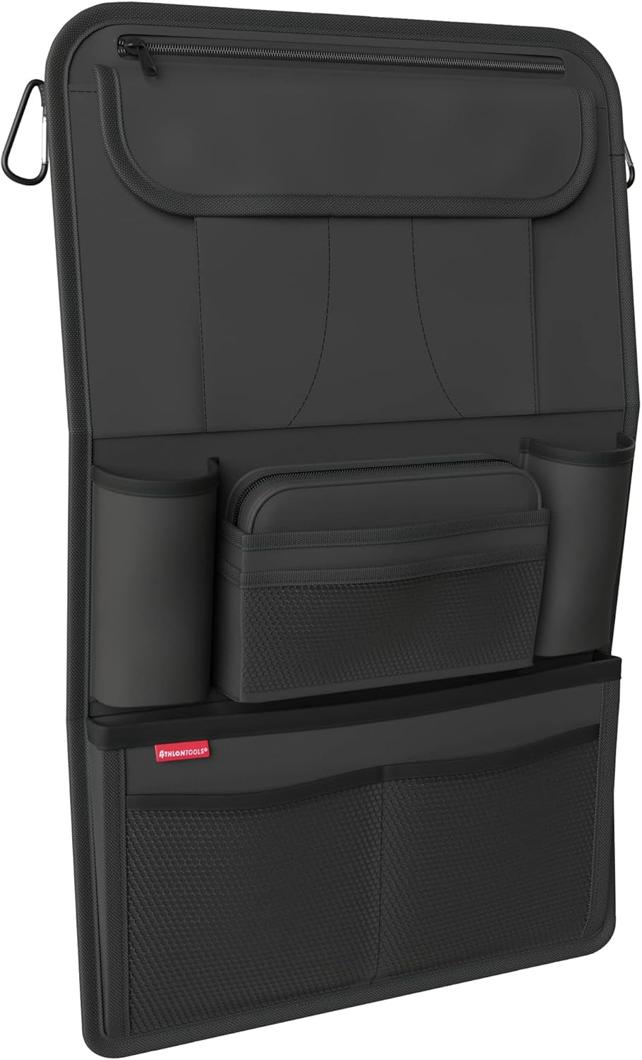 ATHLON TOOLS the Most Stable Car Seat Organiser with Reinforced Back Panel, Food-Safe, with Integrated Tablet Holder, with Extra Pencil Case, for Business and Children, Designed in Hamburg