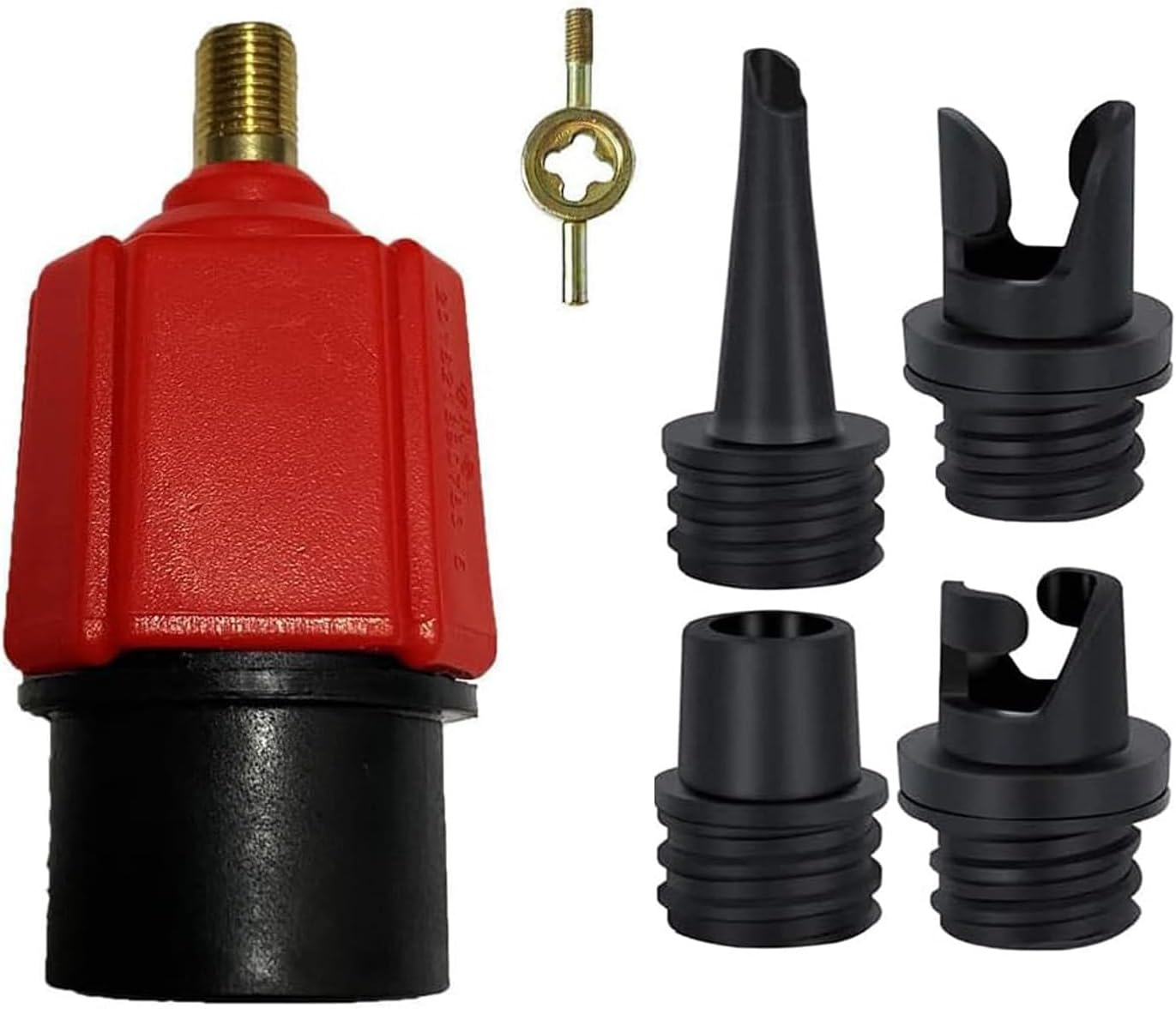 Inflatable Boat SUP Air Pump Adaptor,Air Valve Converter Multifunction SUP Air Valve Adapter with 4 Air Valve Nozzles,For Inflatable Bed Stand up Paddle Board,Kayak Dinghy, Inflatable Boat Sup image number 4
