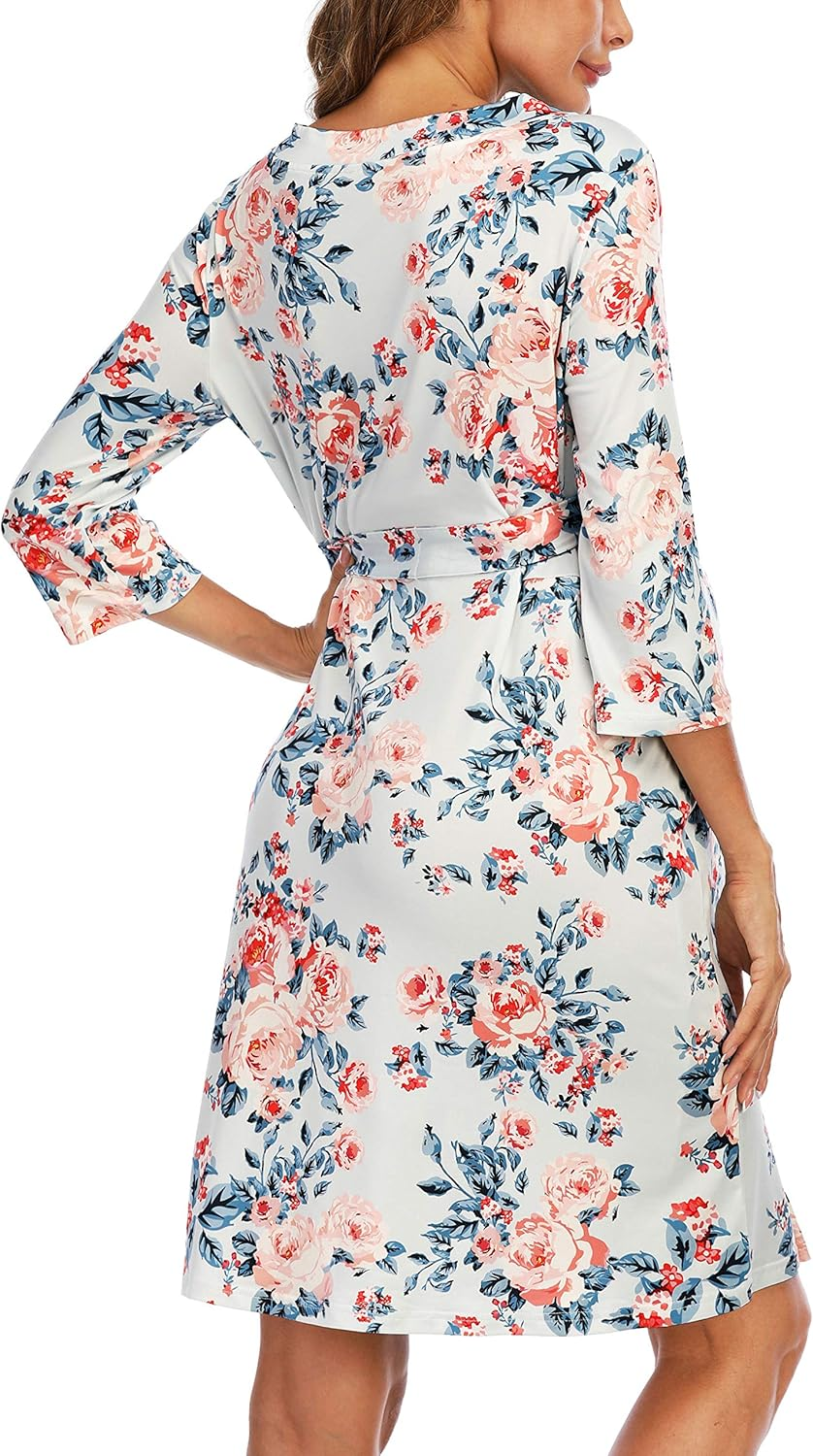 Maternity Hospital Robe Labor and Delivery Nursing Robe Maternity Sleepwear Pregnancy and Postpartum Breastfeeding image number 2