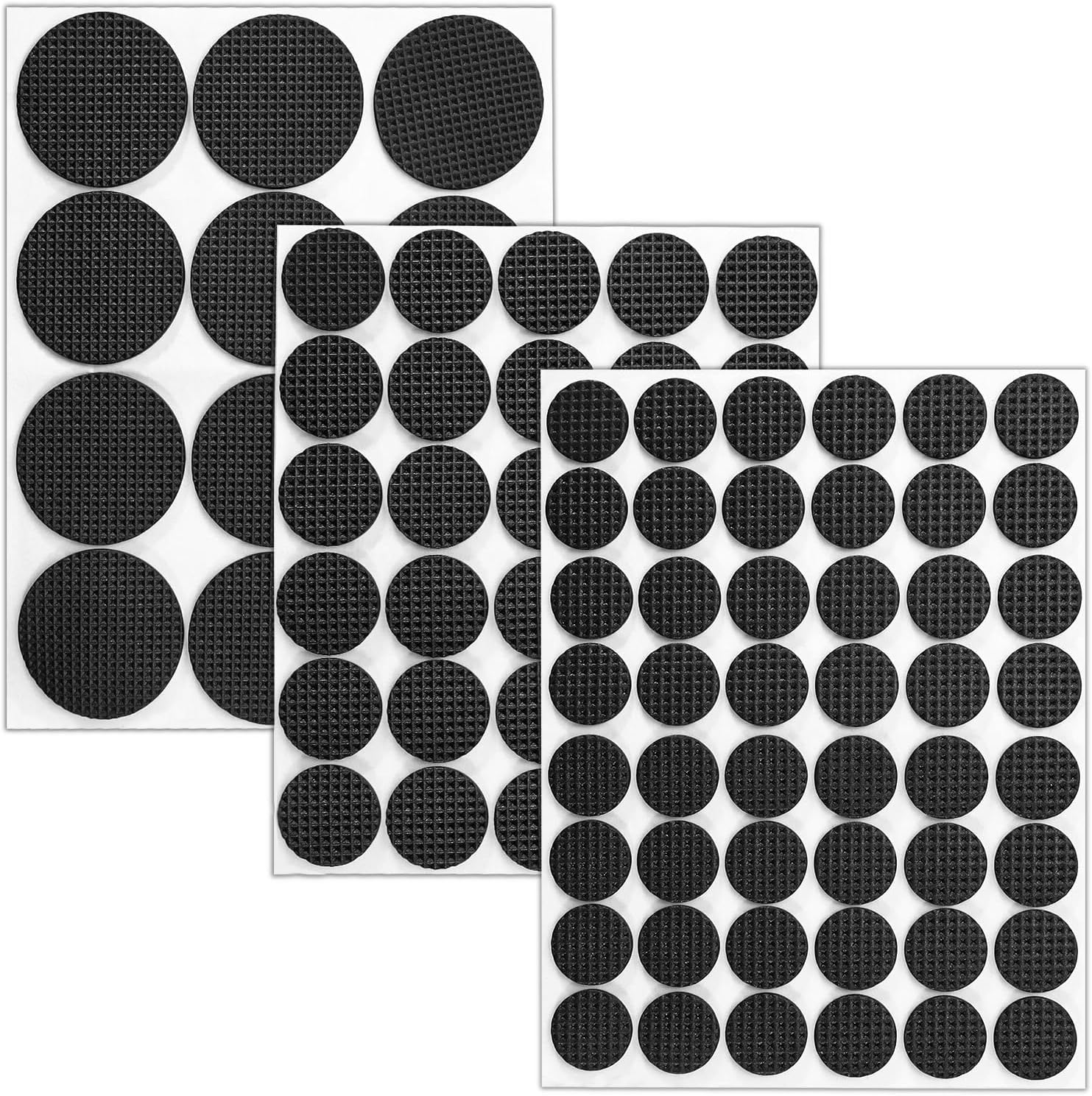 ASTIMESA 90 Pcs 3 Sizes round Anti-Skidding Furniture Pads, Self-Adhesive Rubber Feet Chair Leg Hardwood Floor Protectors, anti Scratches Furniture Sliders for Tiles Table Black (Round 90Pcs) image number 5
