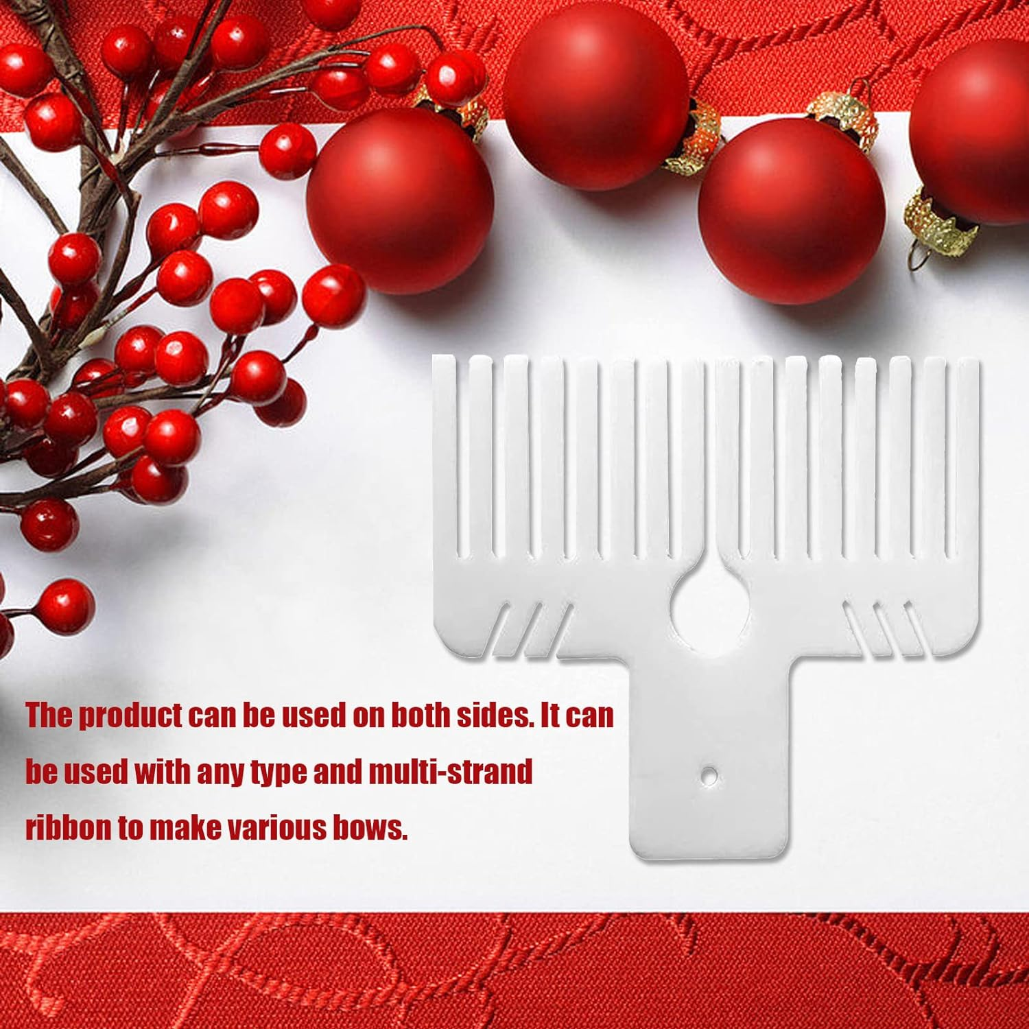 Suxgumoe Bow Maker Tool, Bow Maker Tool for Ribbon Craft, Plastic Bow Maker Comb Bow Making Tool for Bows Gift Wrapping, Wrist Corsages, Home Decorations, Hair Bows, Holiday Wreaths, White image number 5