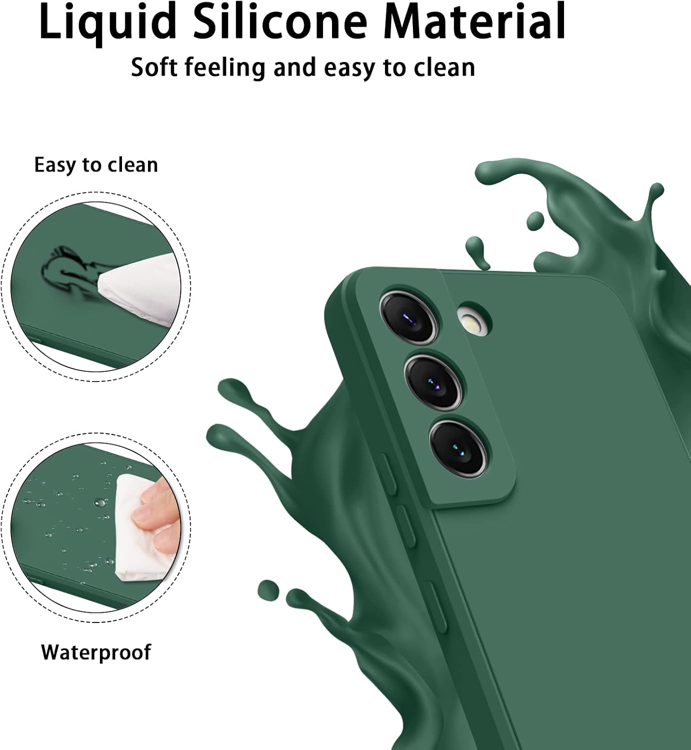 Silicone Case for Samsung Galaxy S22 Case(2022 Release), Silky-Soft Touch Gel Rubber Cover, Full Protective Case Shockproof Liquid Bumper Cover for Galaxy S22 Case 6.1 Inch - Light Green image number 6