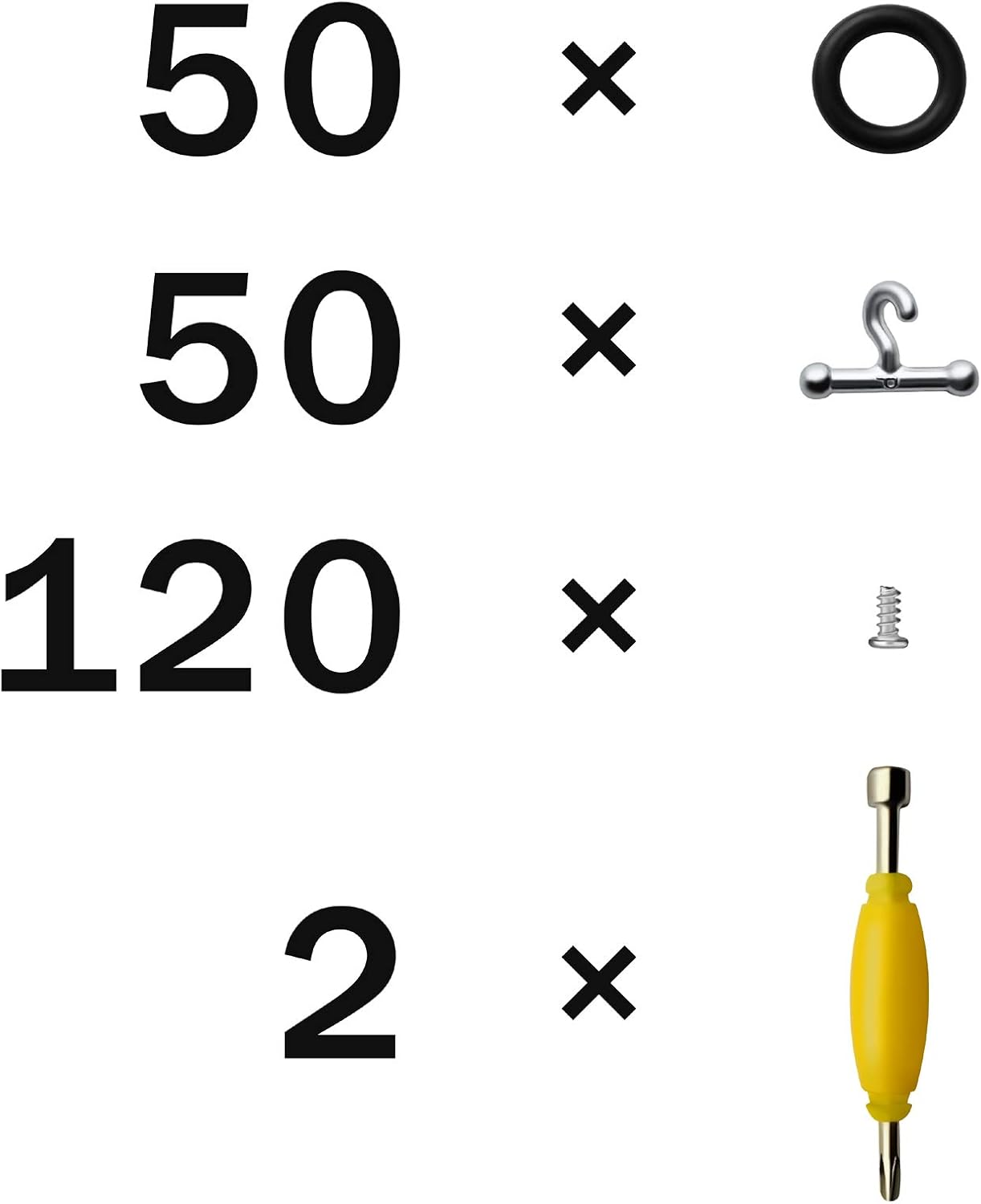 EBCO 50Pcs T Hooks+50Pcs O-Rings +120Pcs Screws+2Pcs Spanner Repair Part Set for 3.75&rdquo; G.I Joe Action Figure Replacement Accessories image number 5