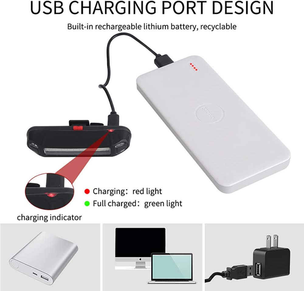 2 Pack Rear Bike Tail Light, Ultra Bright USB Rechargeable Bicycle Taillights, Red/Blue High Intensity Led Accessories Fits on Any Bike or Helmet. Easy to Install for Cycling Safety image number 2