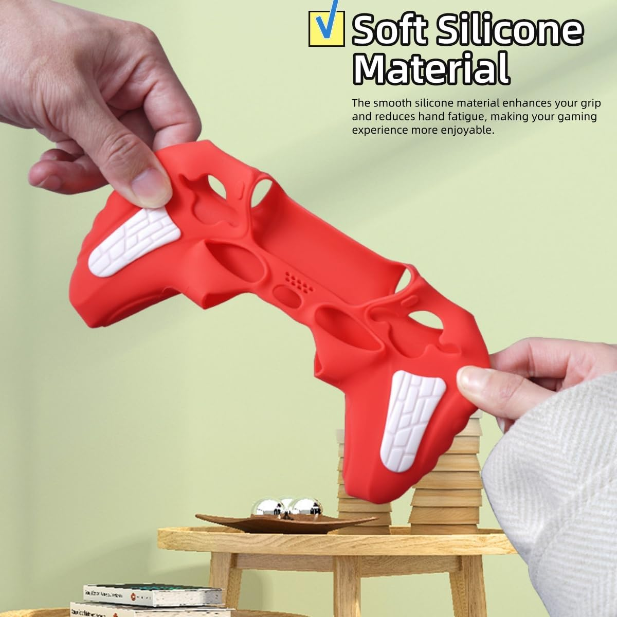 XP-1 PS5 Controller Silicone Grip Cover Case with Thumb Grips, Joystick Protectors, and Anti-Slip Skin &ndash; Compatible with PS5. (Blue/Black) image number 1