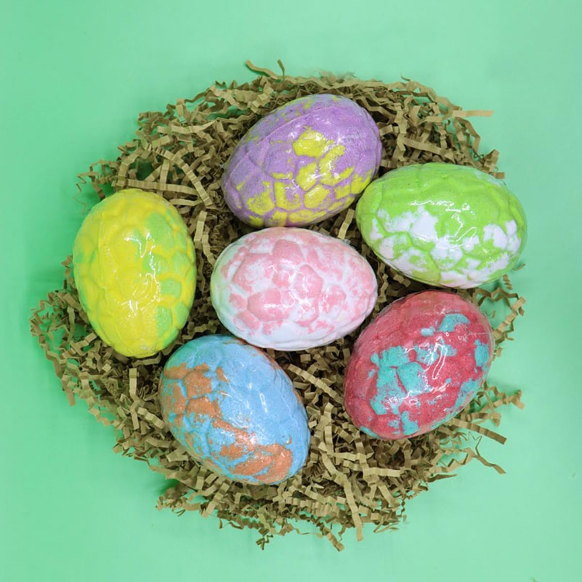 6Pcs Bath Bombs for Kids with Surprise Toys Inside, Dinosaur Bath Bomb Rich in Essential Oil, Gentle Safe Bath Bomb Gifts Set (Dinosaur) image number 1