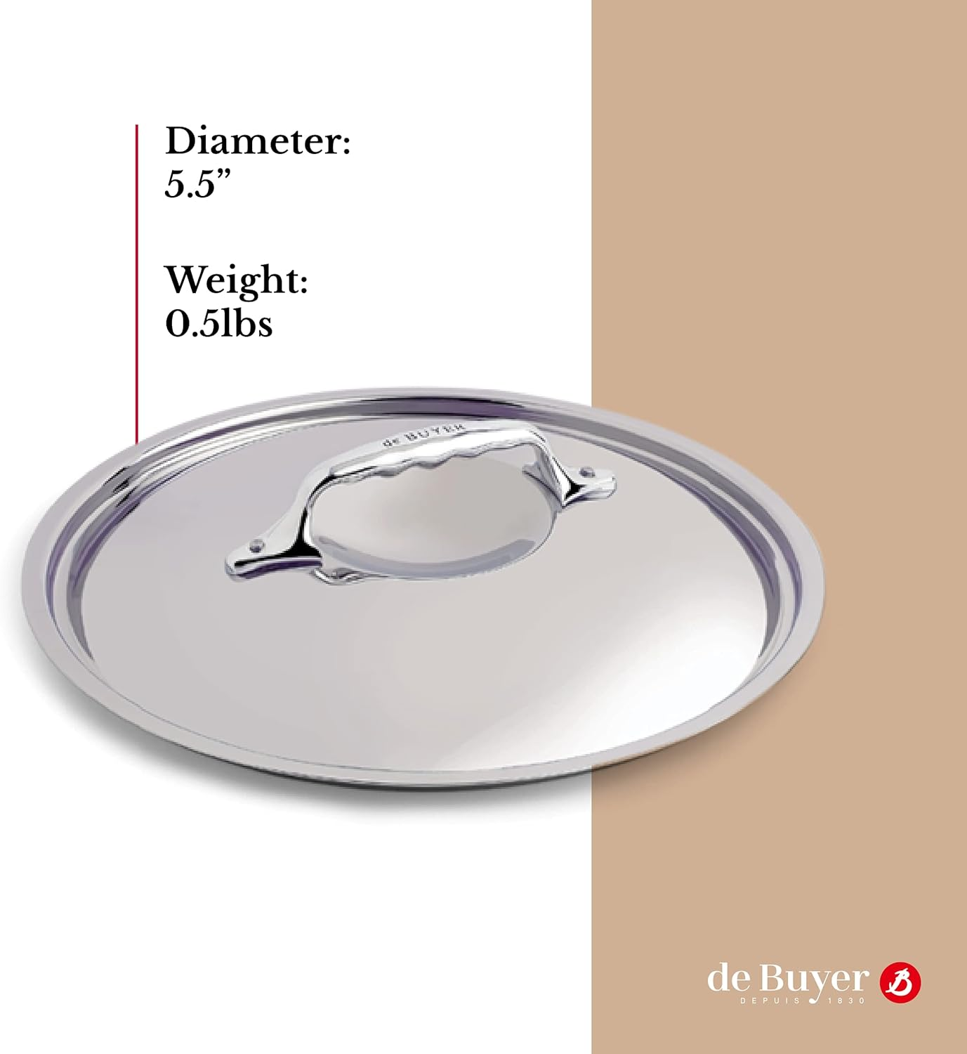 Prima Matera round Stainless Steel Lid 5.5-Inch image number 1