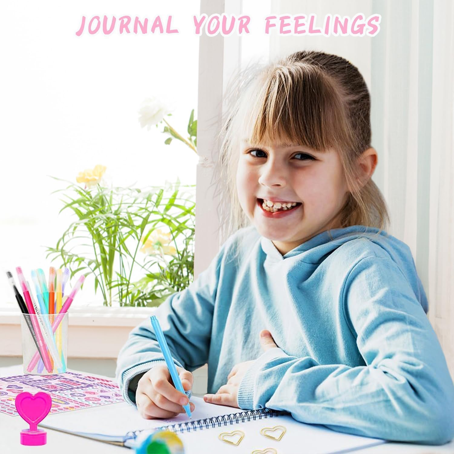 DIY Journal Kit for Tween & Teen Girls, Stationery Set, Scrapbook & Diary Supplies Set, Journaling Art Crafts Kit, Ideal Gifts for 8 9 10 11 12 13 14 Year Old Girl image number 1