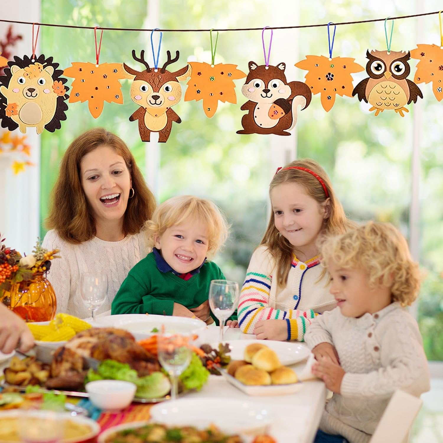 SSKHE 13 Animals Craft Set Autumn Creative Set DIY Autumn Gift Leaf with Owl, Hedgehog, Squirrel, Fox, Raccoon, Deer Creative Sets for Crafts Forest Animals Creative Craft Supplies for Boys Girls image number 6