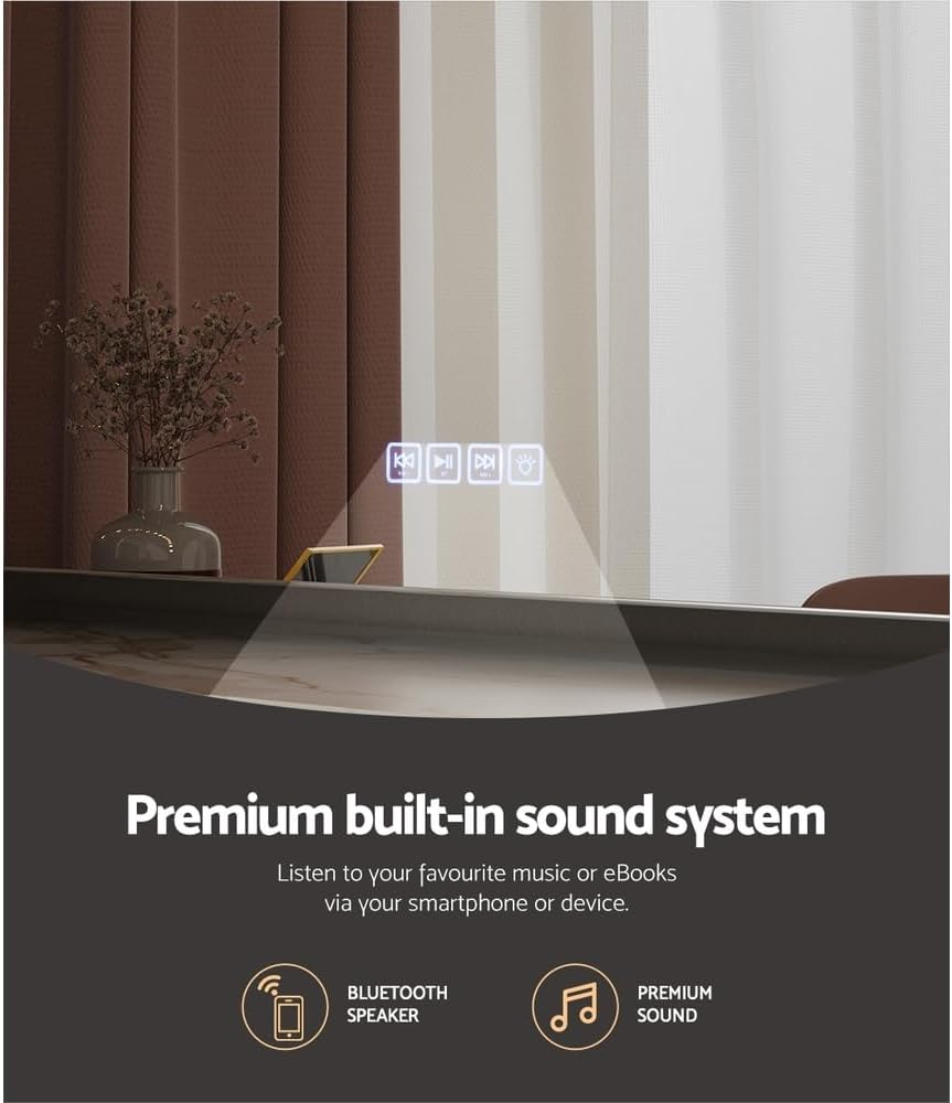 Embellir Hollywood Makeup Mirror, Vanity Mirrors Beauty Cosmetic Dressing Bathroom Decor, 18 LED Bulbs with 5X Magnification Bluetooth Speaker Frameless Dimable Lights Tabletop image number 2