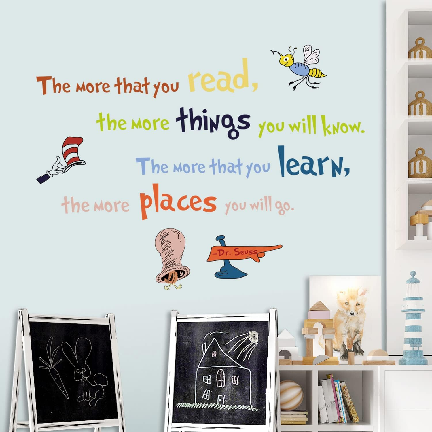 Removable Colorful Inspirational Quotes Wall Decal Learning Education Saying Wall Stickers Motivational Lettering Wall Art Decor for Kids Teens Bedroom Study Room Nursery Classroom image number 1